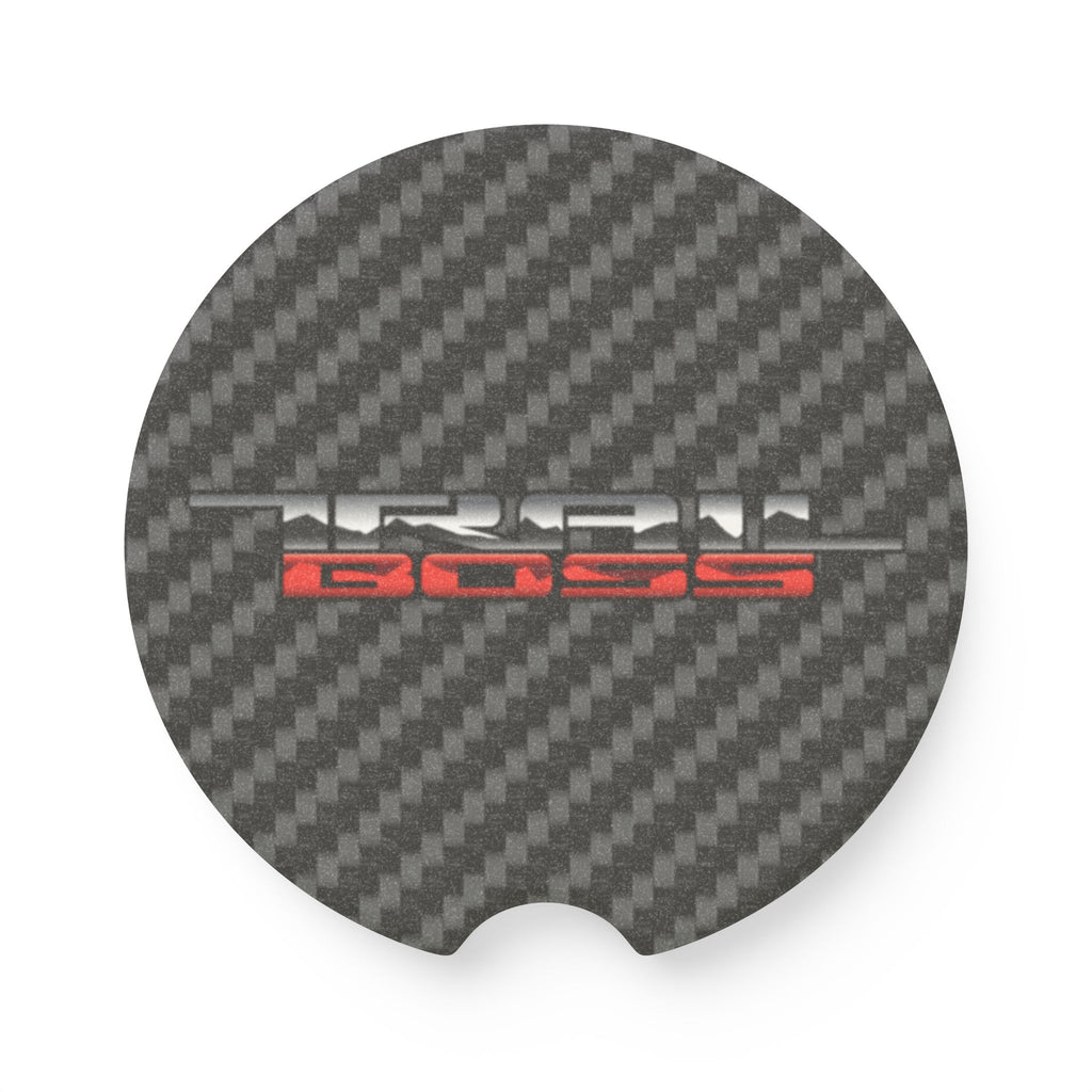 Chevy Trail Boss Carbon Fiber Soapstone Car Coaster