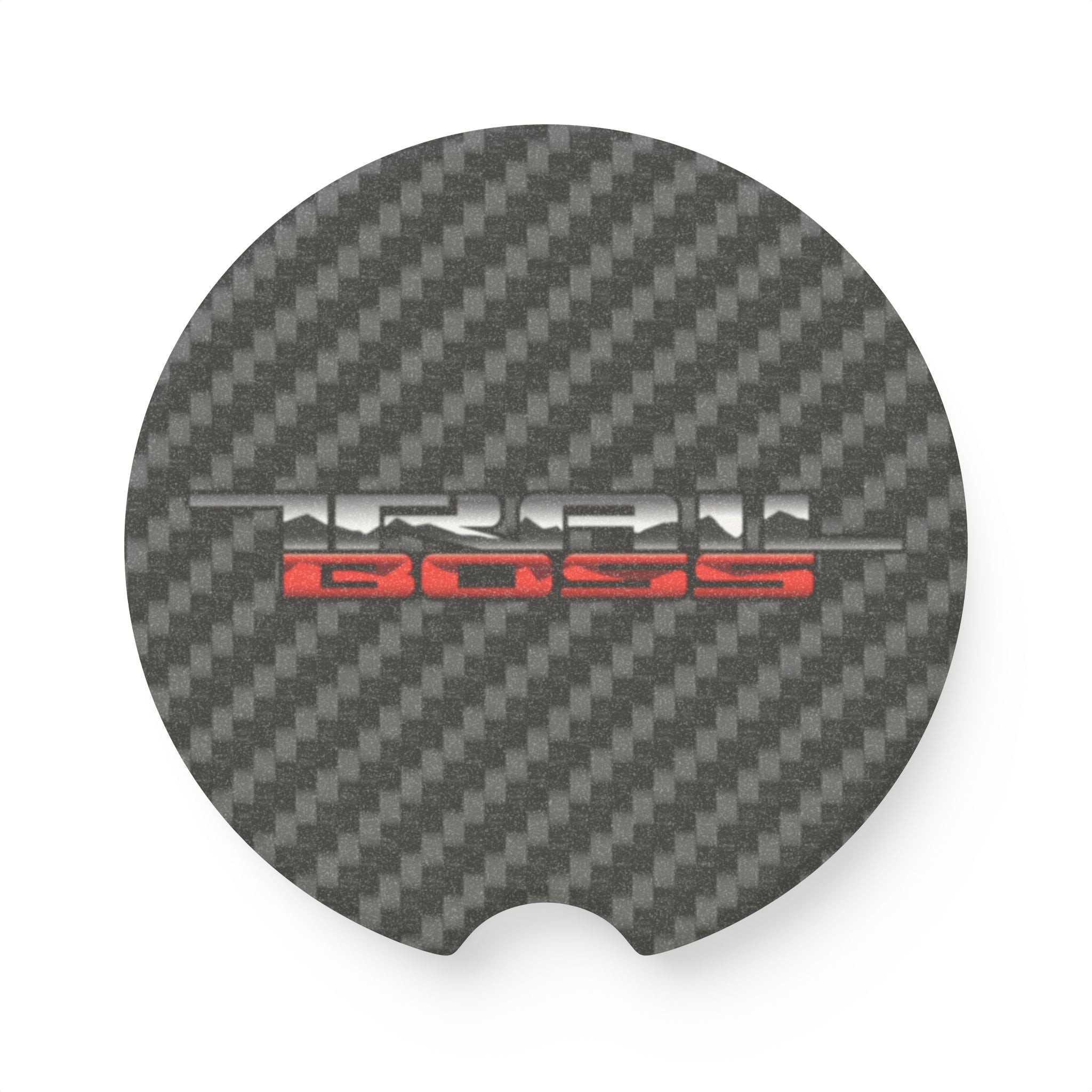 Chevy Trail Boss Carbon Fiber Soapstone Car Coaster