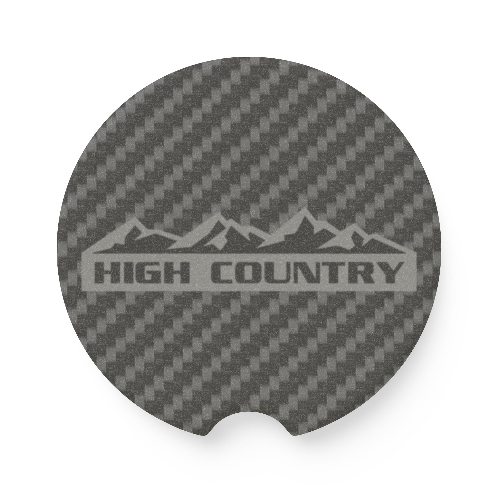 Chevy High Country Carbon Fiber Soapstone Car Coaster