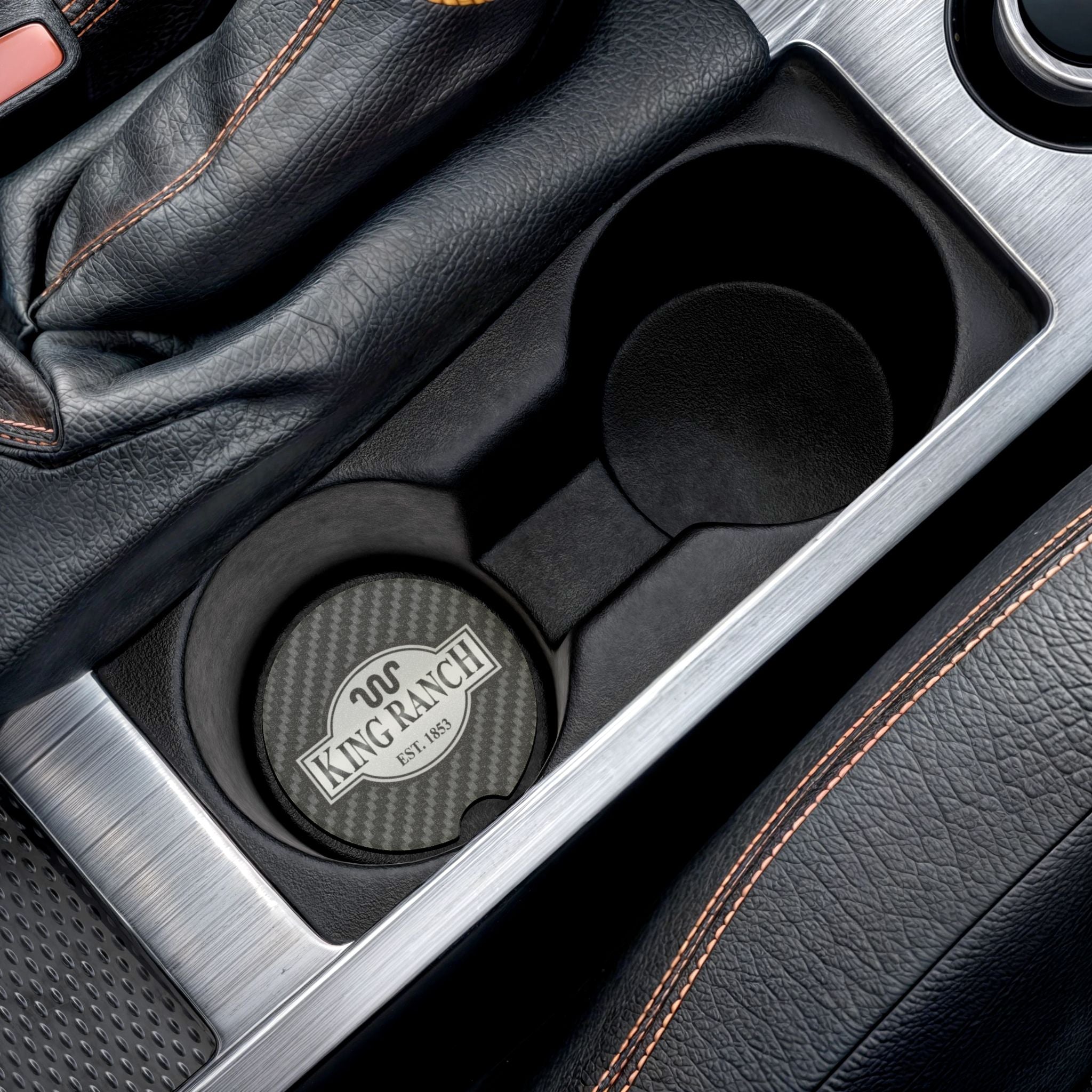 King Ranch Carbon Fiber Soapstone Car Coaster