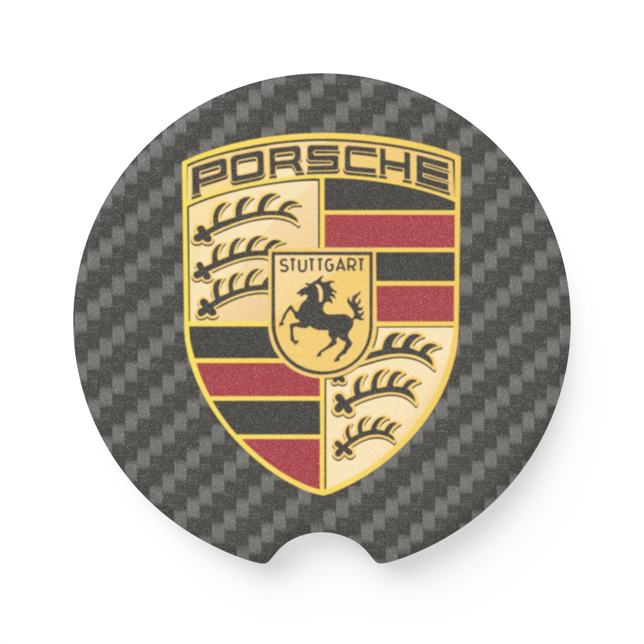 Porsche Carbon Fiber Soapstone Car Coaster