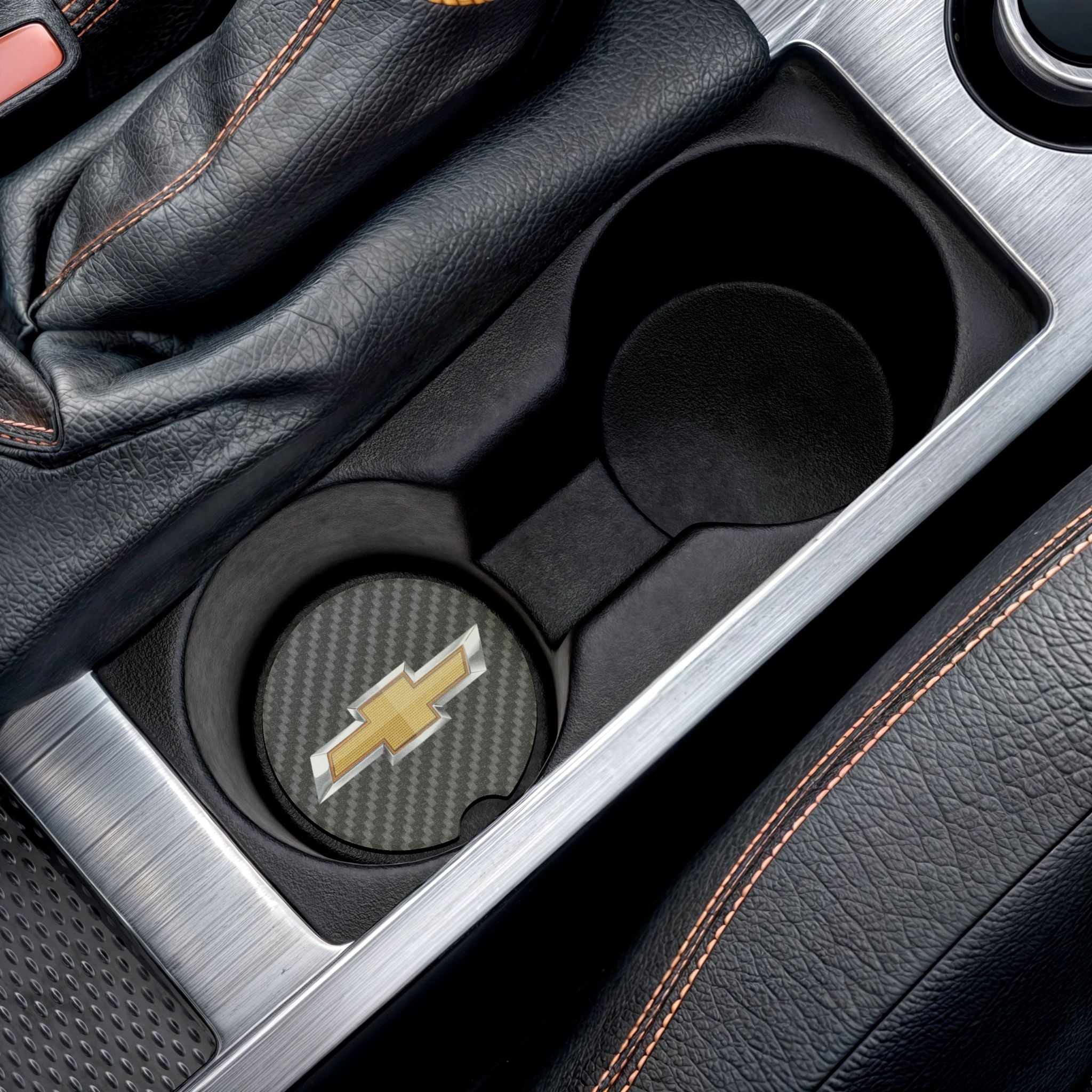 Chevy Carbon Fiber Soapstone Car Coaster