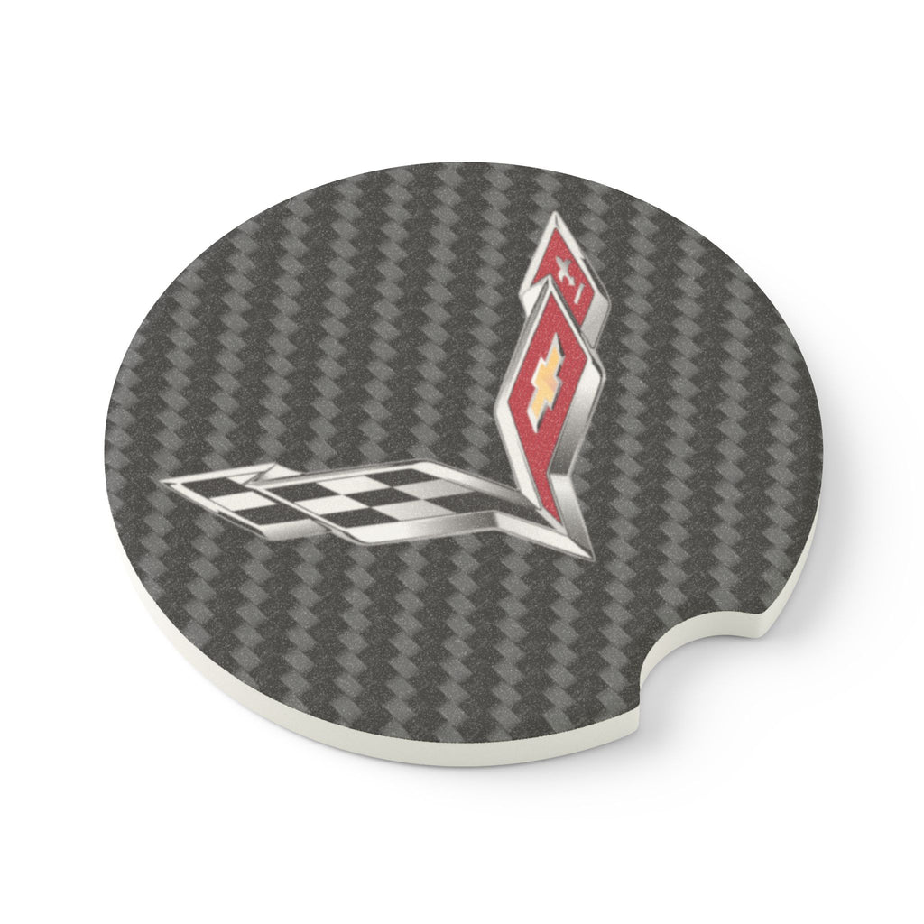 Corvette C7 Carbon Fiber Soapstone Car Coaster