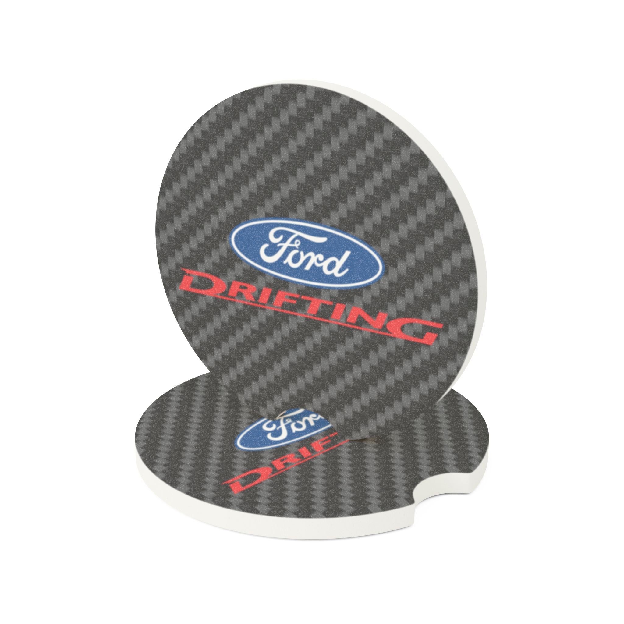 Ford Drifting Carbon Fiber Soapstone Car Coaster