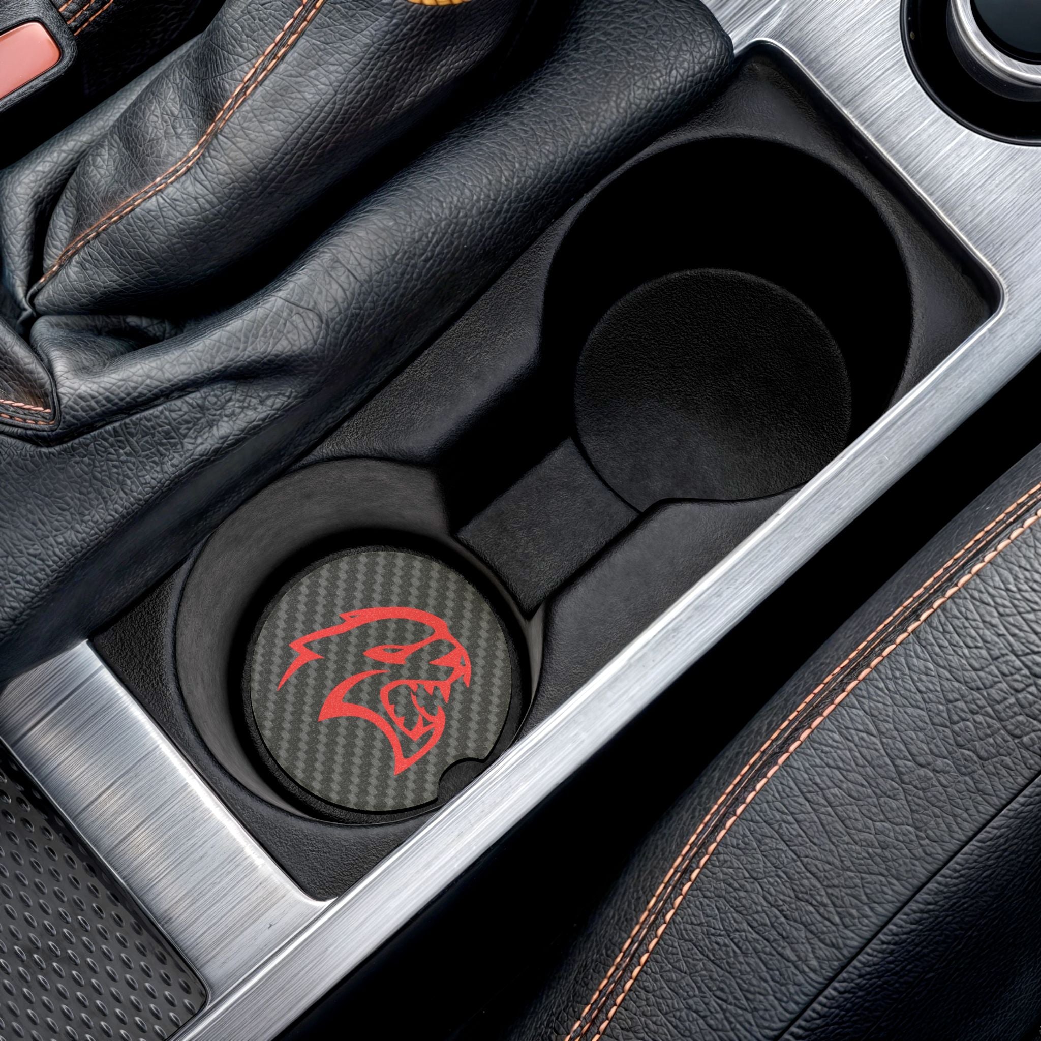 Hellcat Carbon Fiber Soapstone Car Coaster