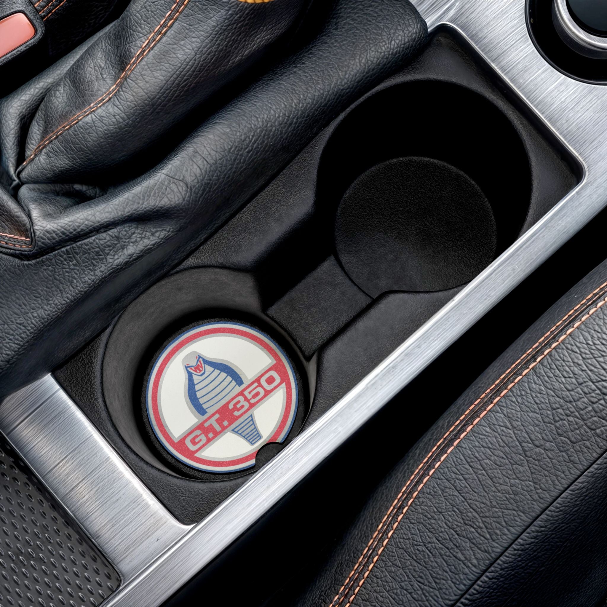 Mustang Shelby Cobra GT350 Carbon Fiber Soapstone Car Coaster