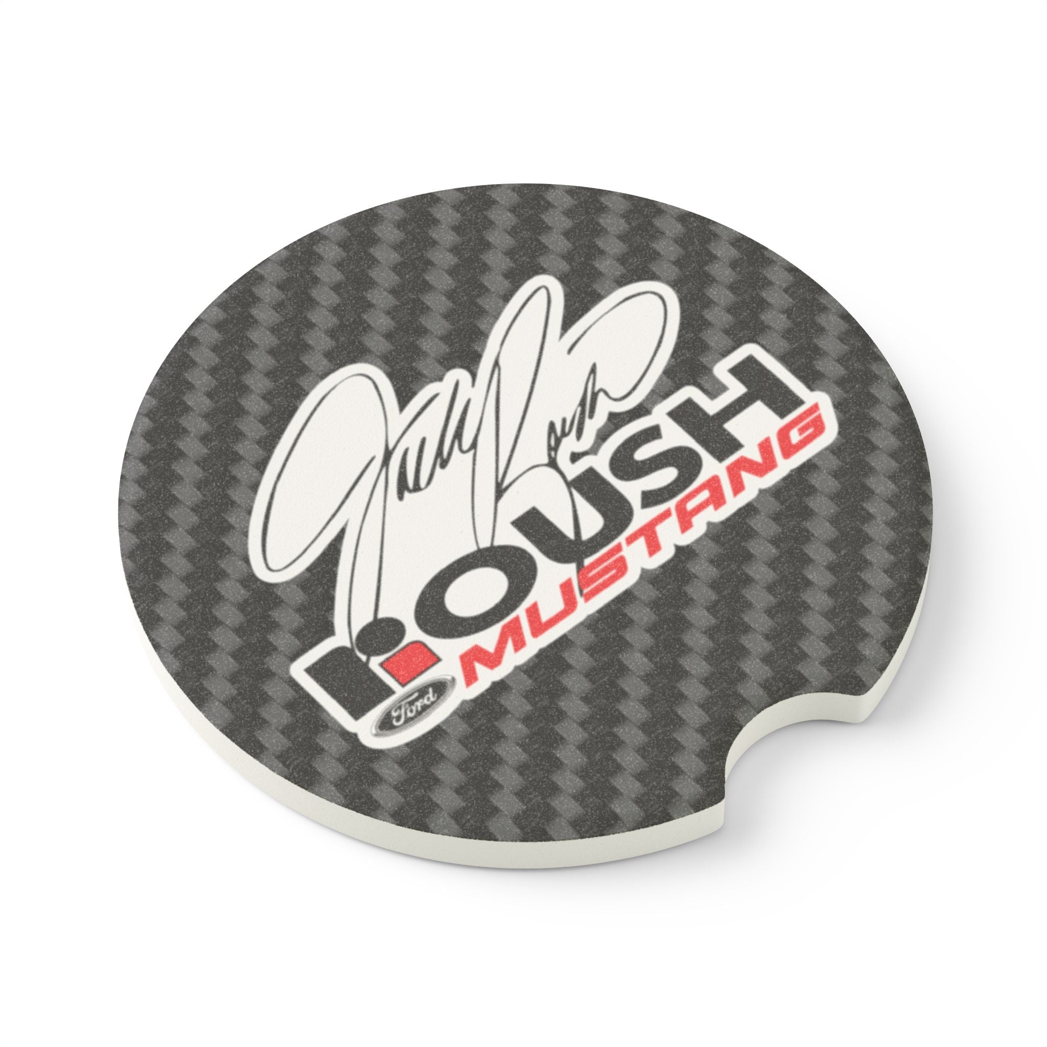 Jack Roush Mustang Carbon Fiber Soapstone Car Coaster