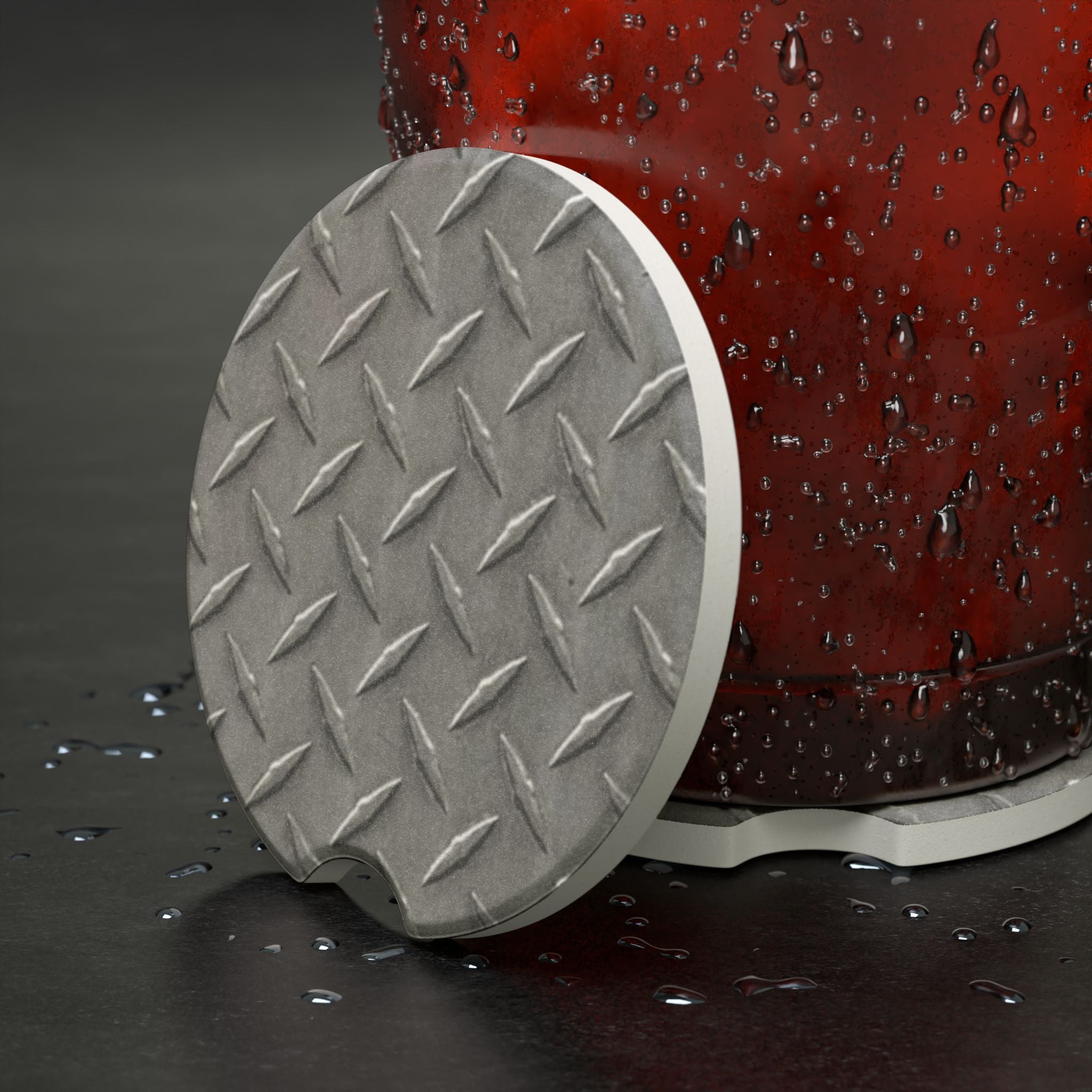Diamond Plate Soapstone Car Coaster