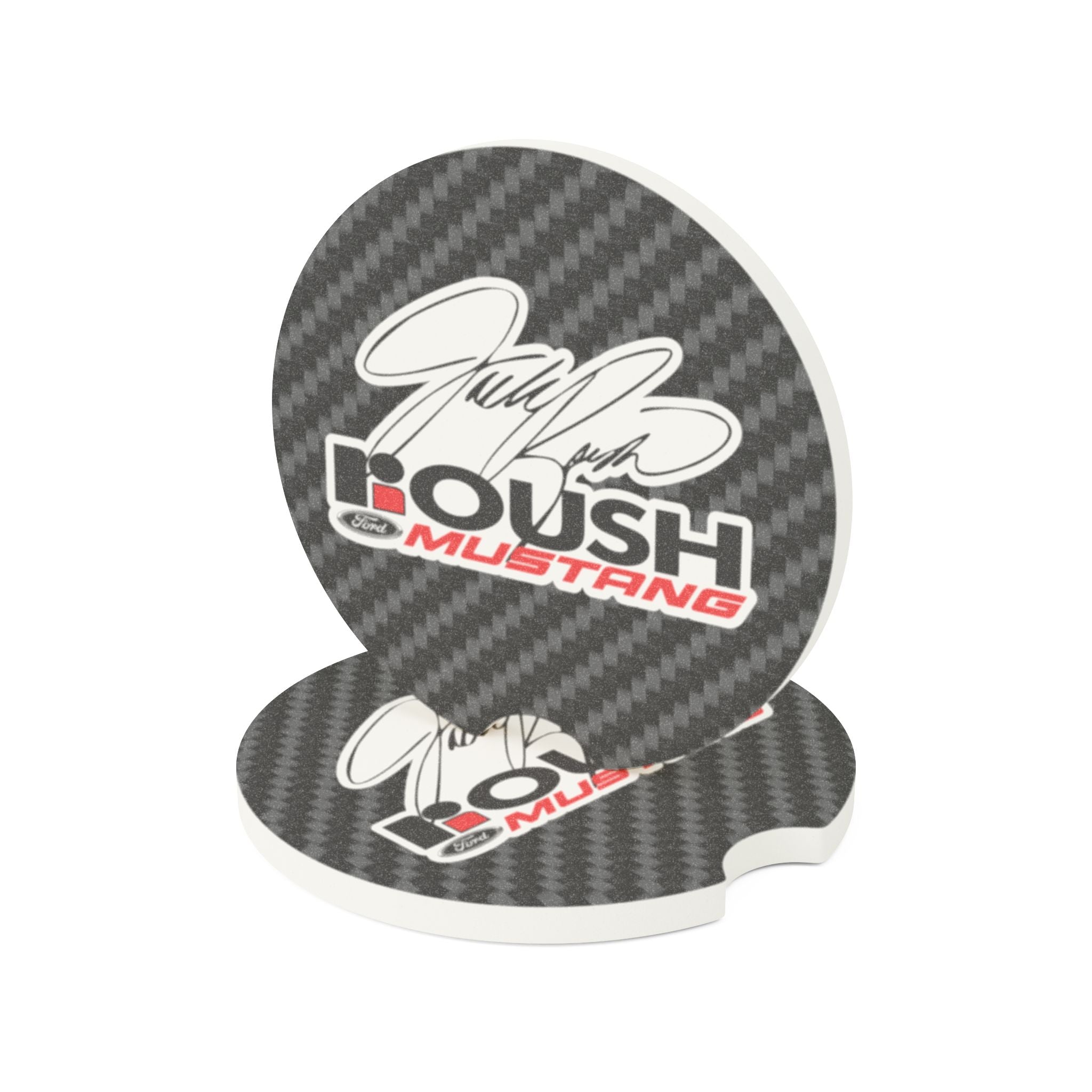 Jack Roush Mustang Carbon Fiber Soapstone Car Coaster