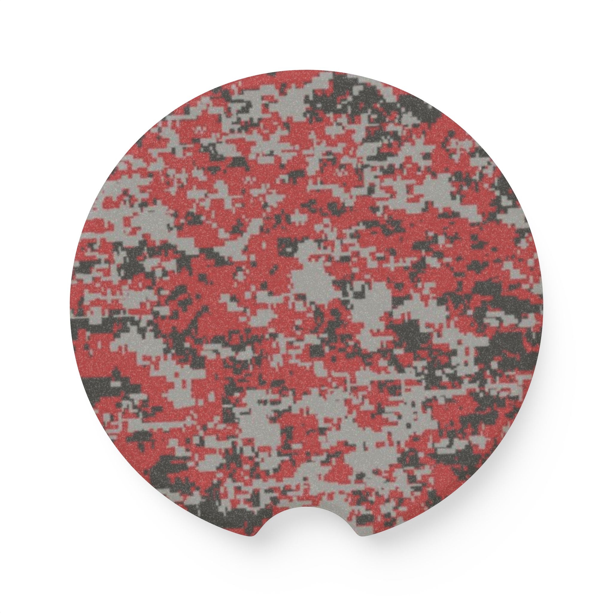 Red Digital Camo Soapstone Car Coaster