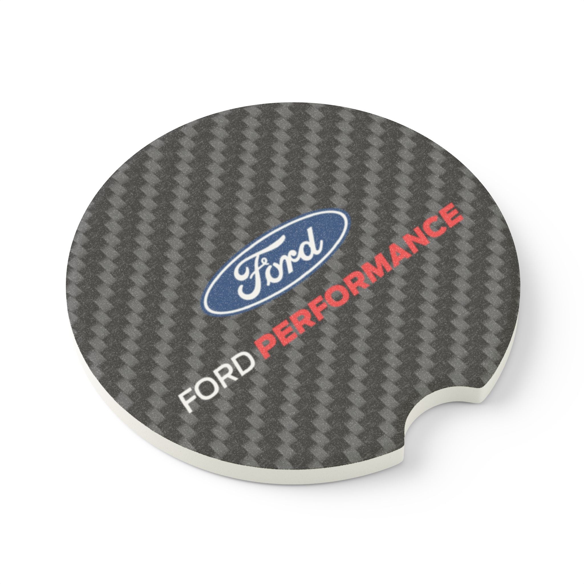 Ford Performance Carbon Fiber Soapstone Car Coaster