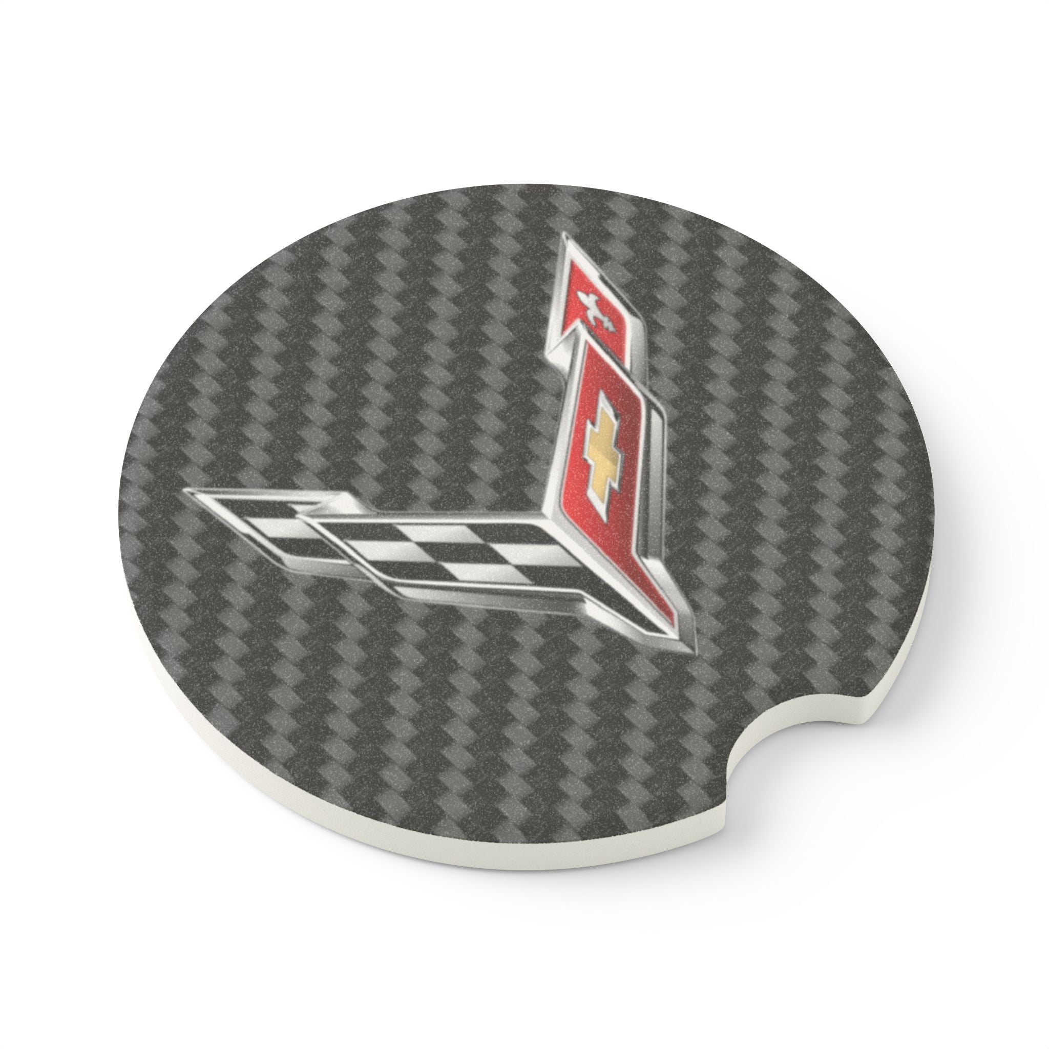 Corvette C8 Carbon Fiber Soapstone Car Coaster
