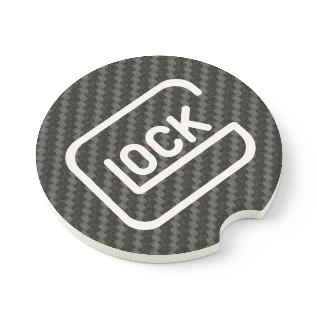 Glock Carbon Fiber Soapstone Car Coaster