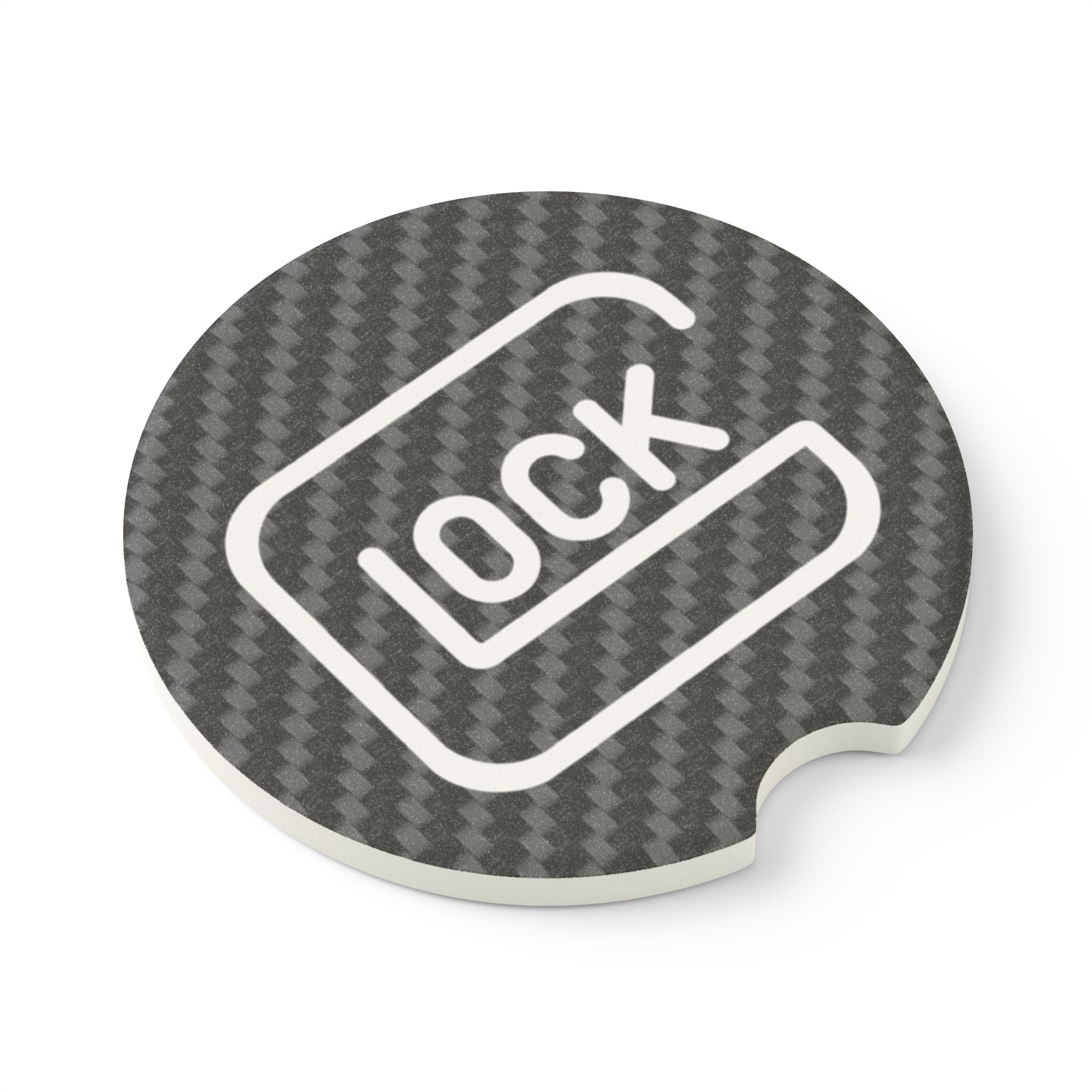 Glock Carbon Fiber Soapstone Car Coaster