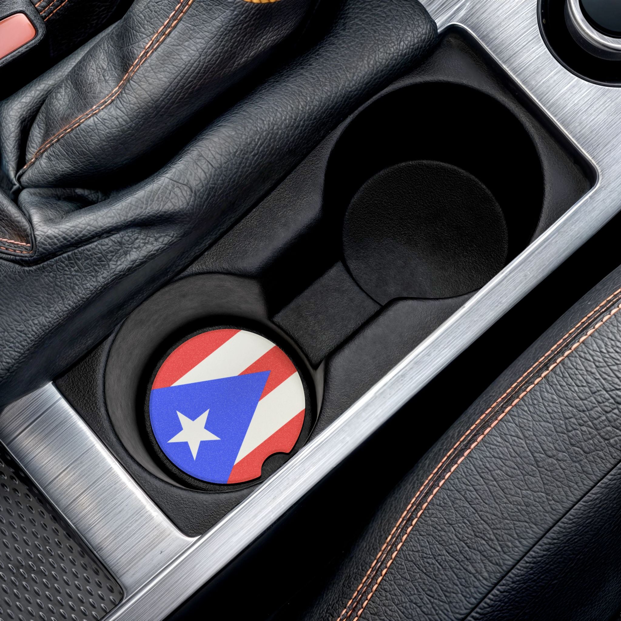 Puerto Rico Flag Soapstone Car Coaster