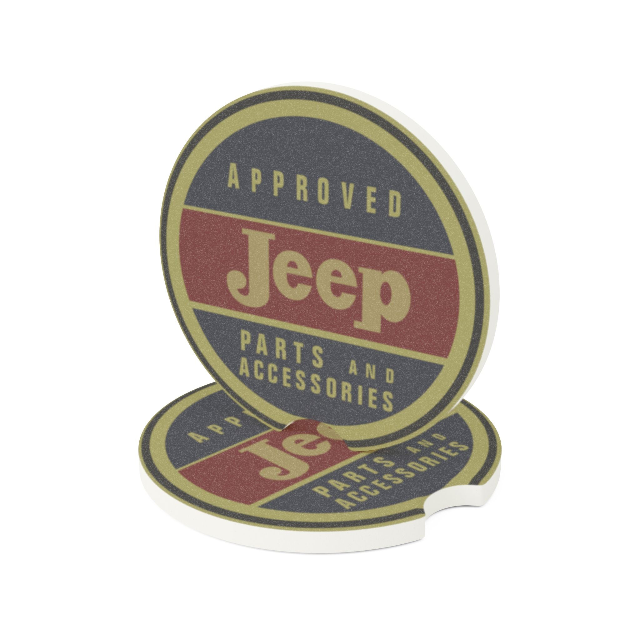 Jeep Approved Parts and Accessories Carbon Fiber Soapstone Car Coaster
