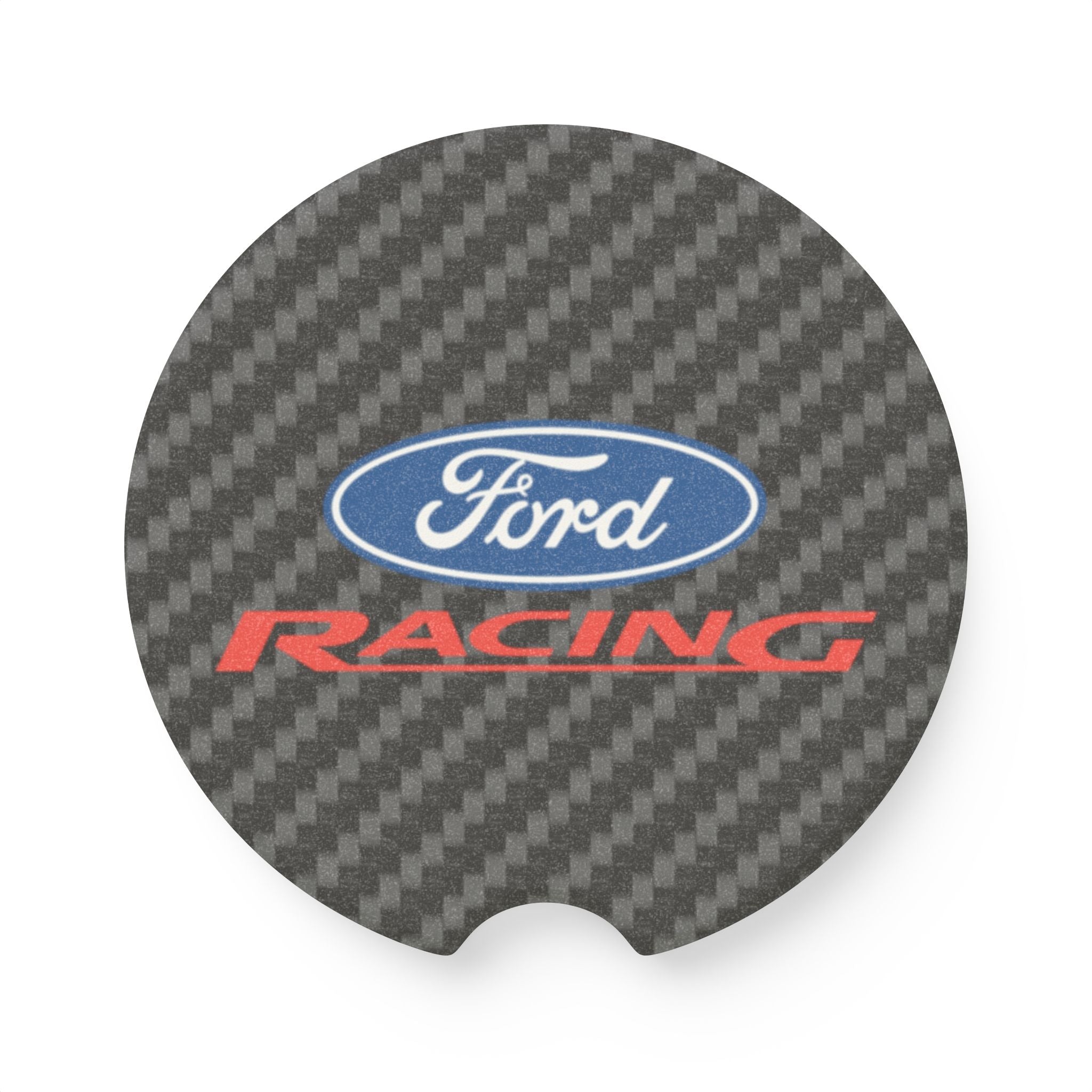Ford Racing Carbon Fiber Soapstone Car Coaster
