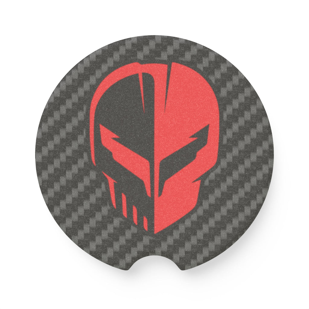 Corvette C8 Jake Skull Carbon Fiber Soapstone Car Coaster