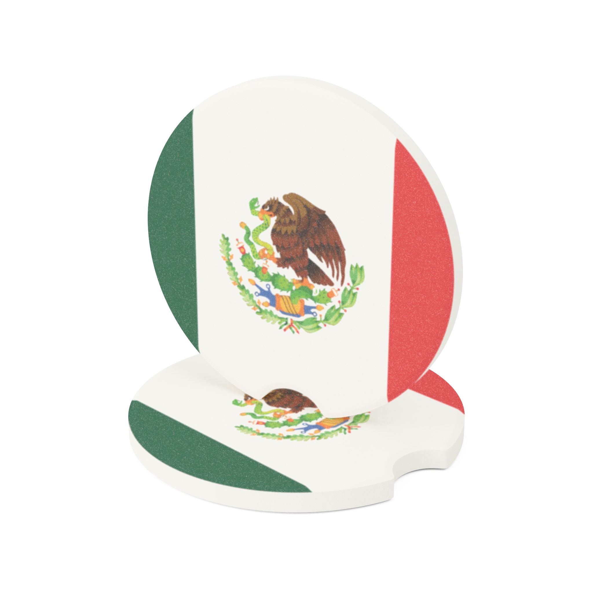 Mexican Flag Soapstone Car Coaster