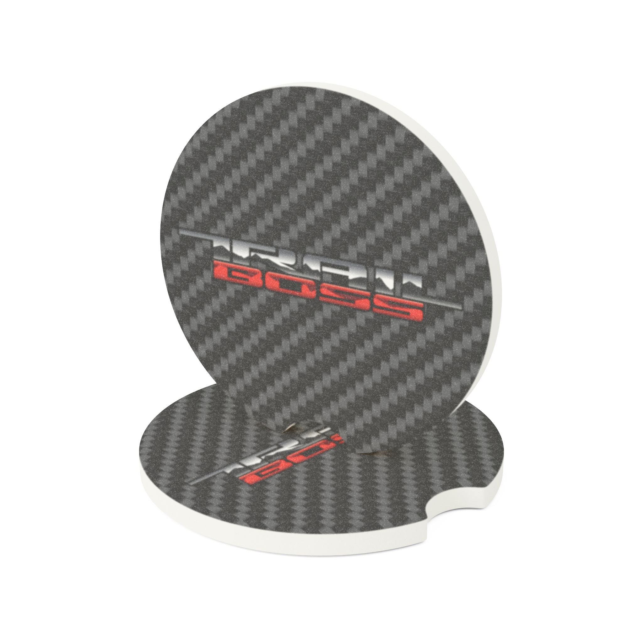 Chevy Trail Boss Carbon Fiber Soapstone Car Coaster