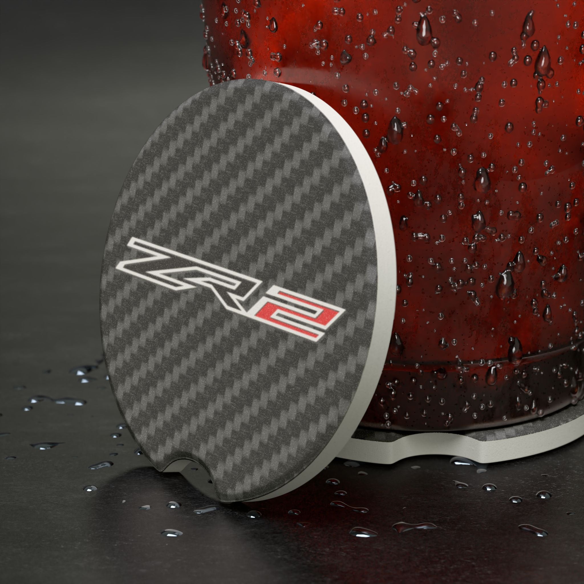 Chevy ZR2 Carbon Fiber Soapstone Car Coaster