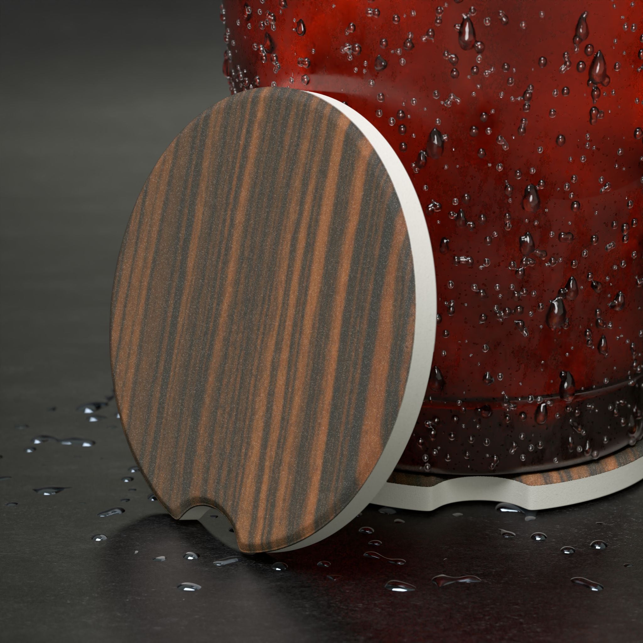 Ebony Wood Soapstone Car Coaster