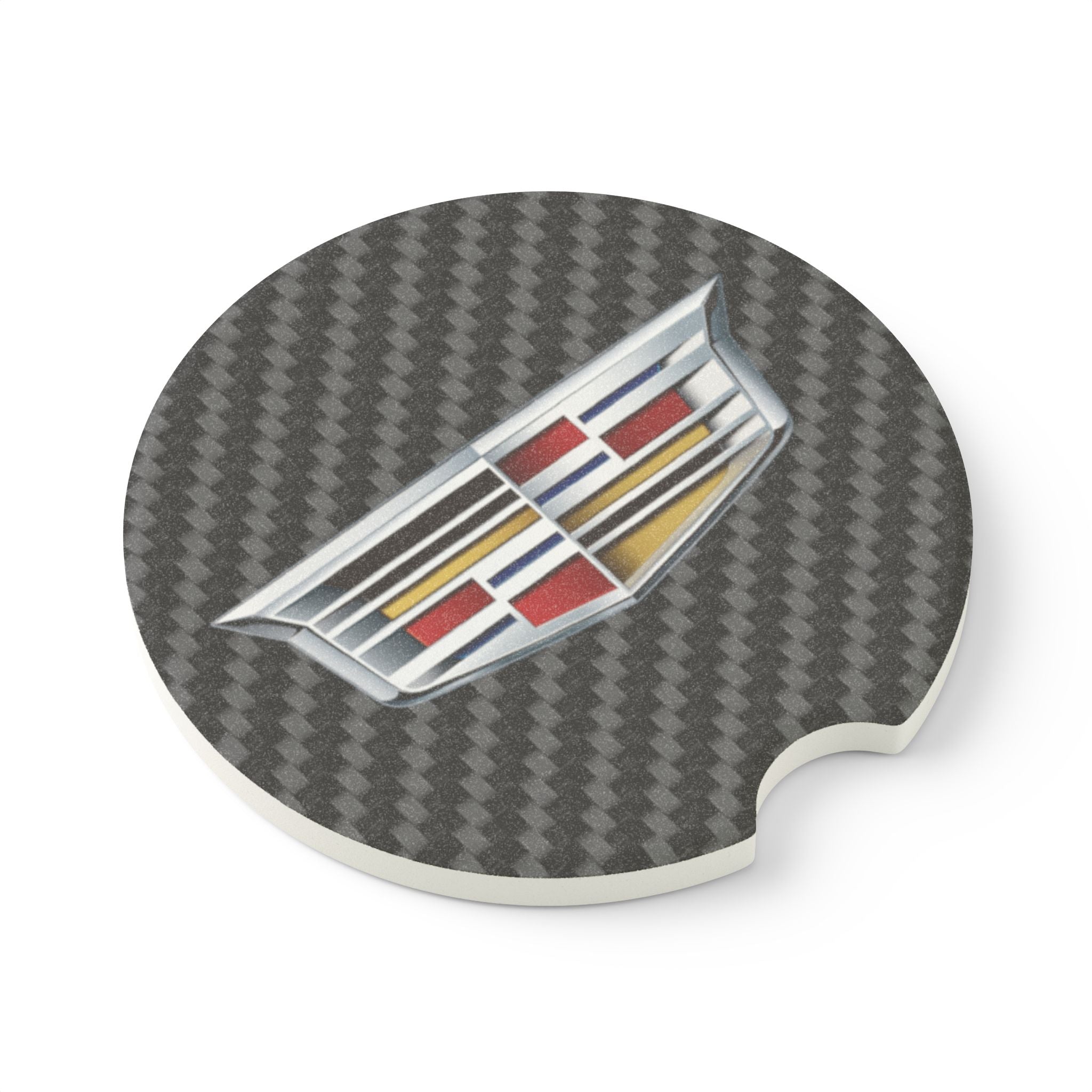 Cadillac Carbon Fiber Soapstone Car Coaster