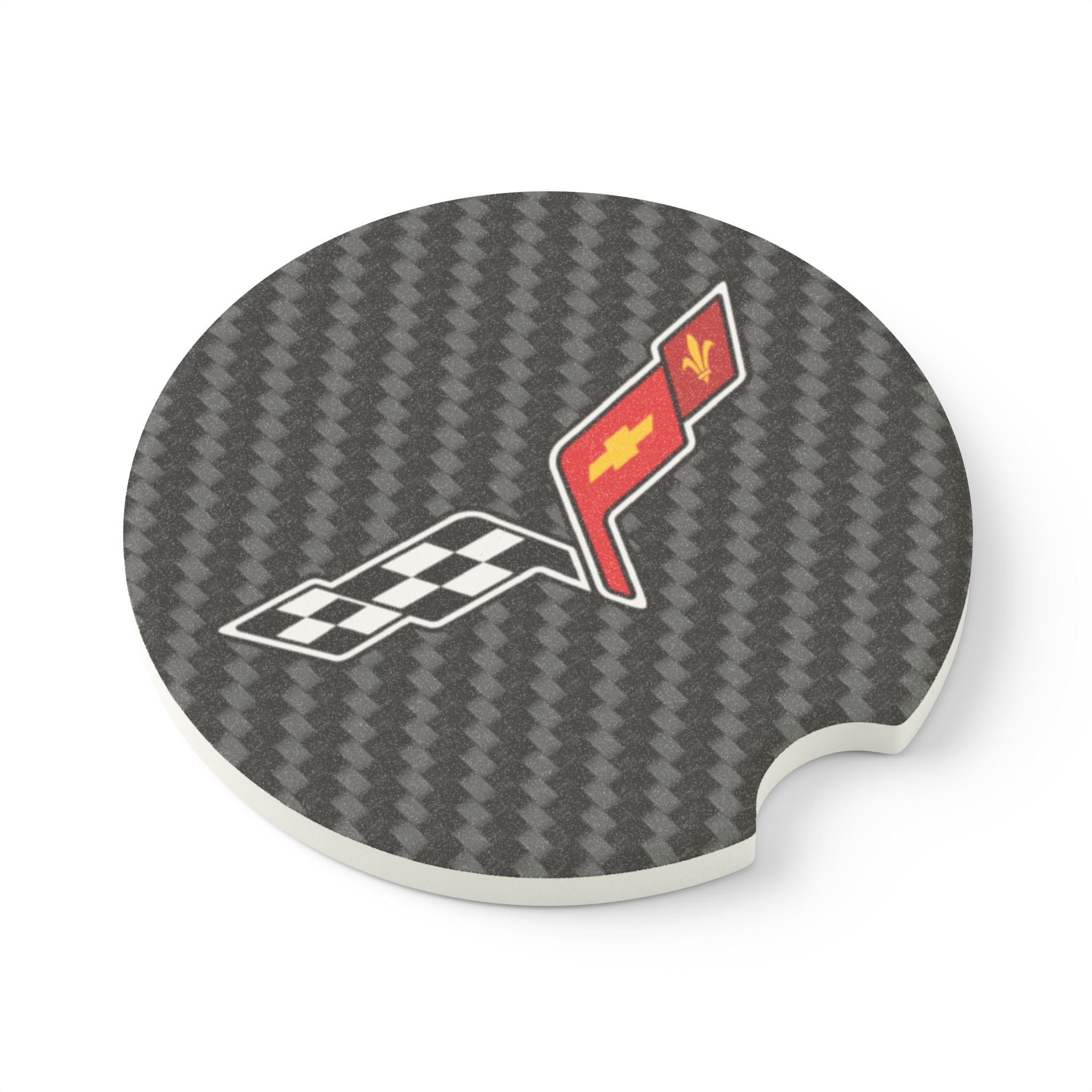 Corvette C6 Carbon Fiber Soapstone Car Coaster