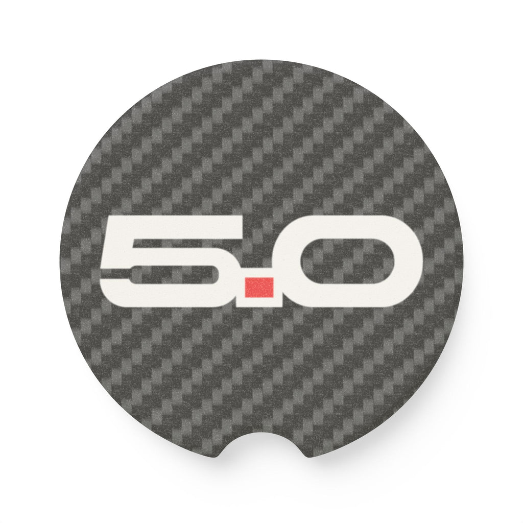 Ford 5.0 Carbon Fiber Soapstone Car Coaster
