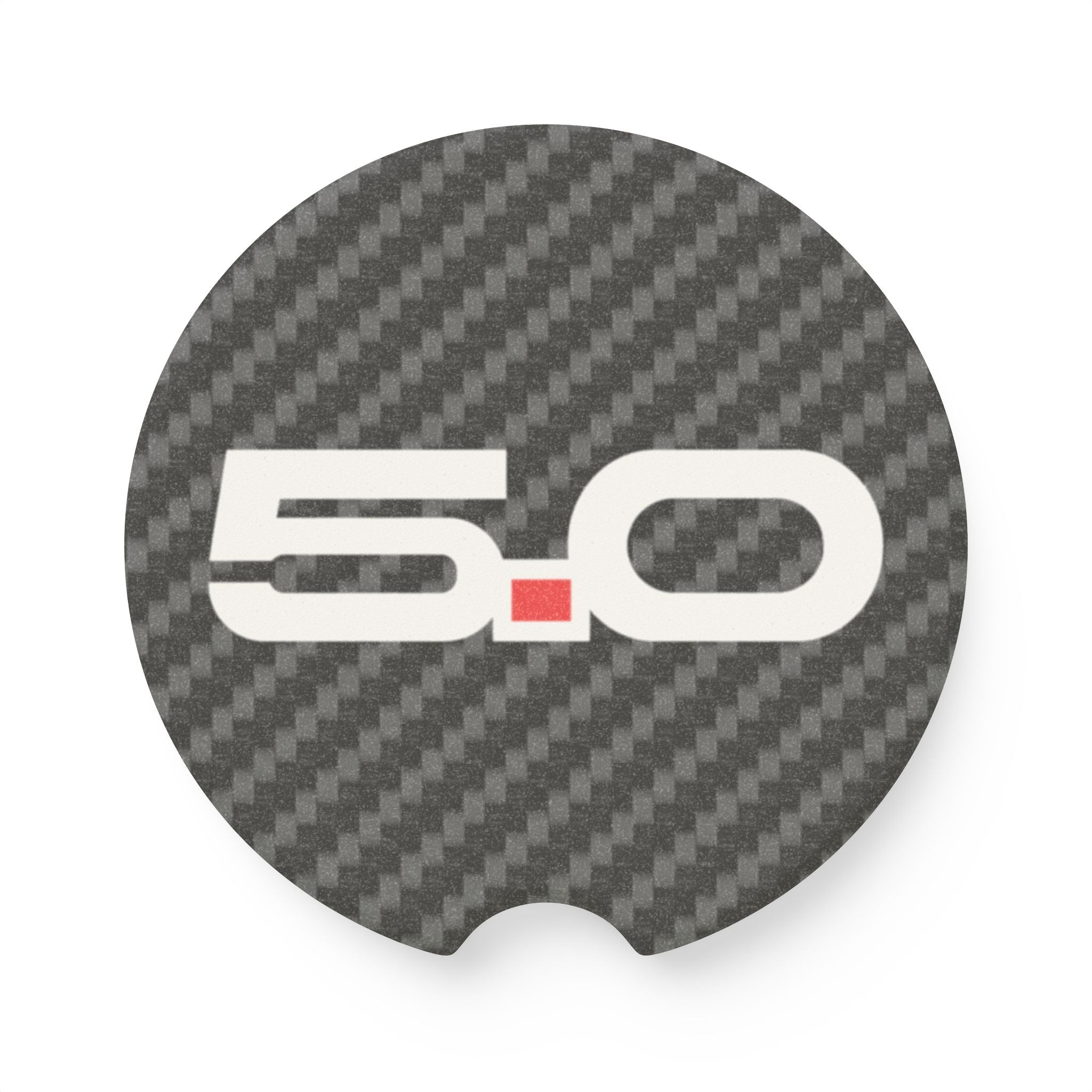 Ford 5.0 Carbon Fiber Soapstone Car Coaster
