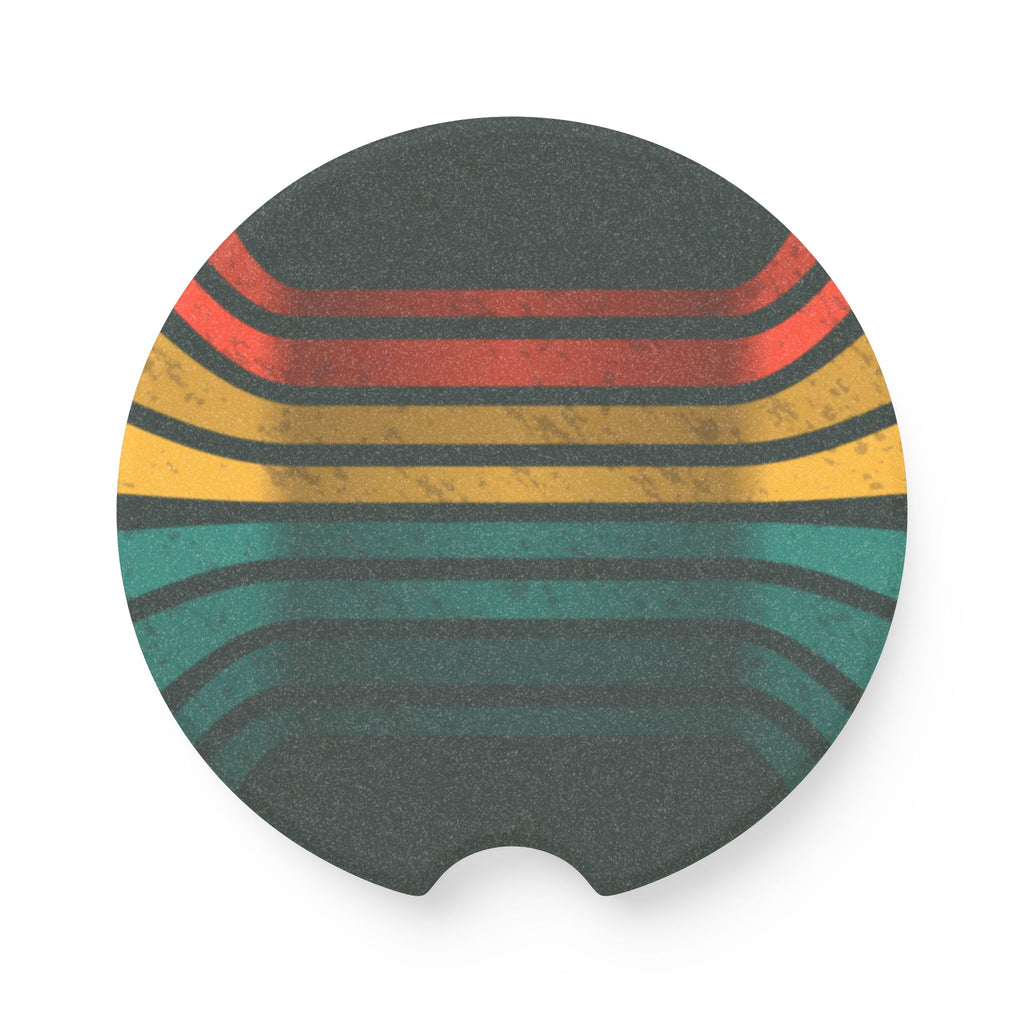 Retro Gradient Lines Soapstone Car Coaster