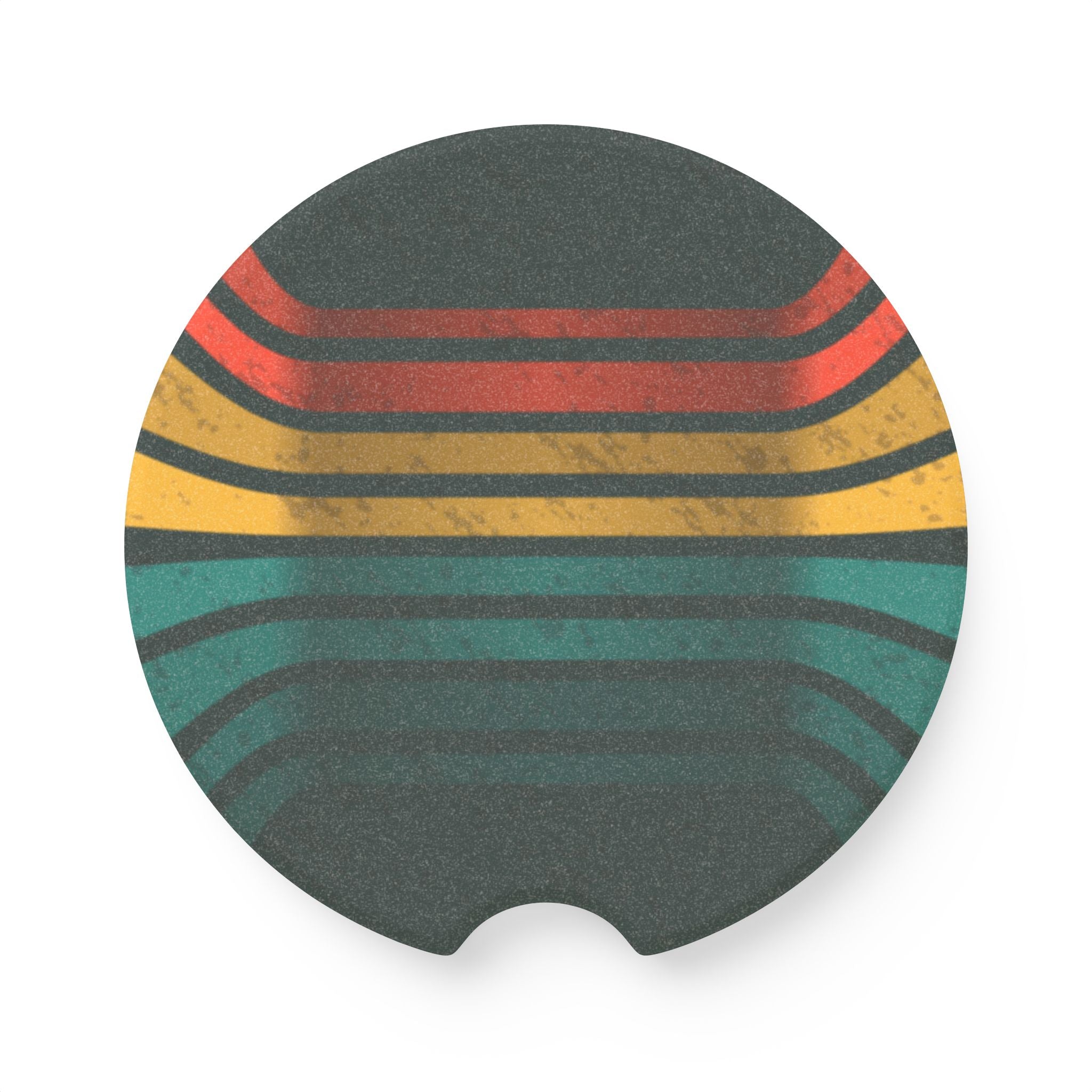 Retro Gradient Lines Soapstone Car Coaster