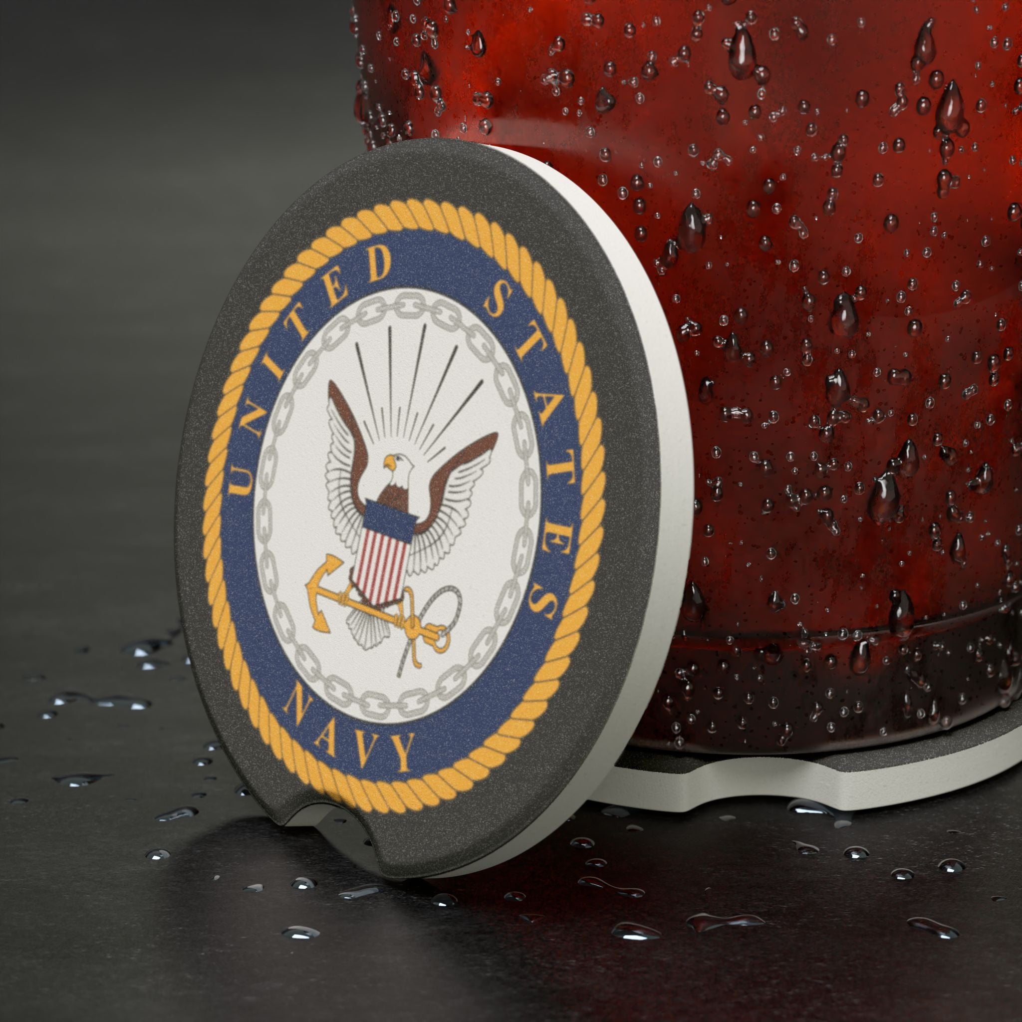 United States Navy Soapstone Car Coaster
