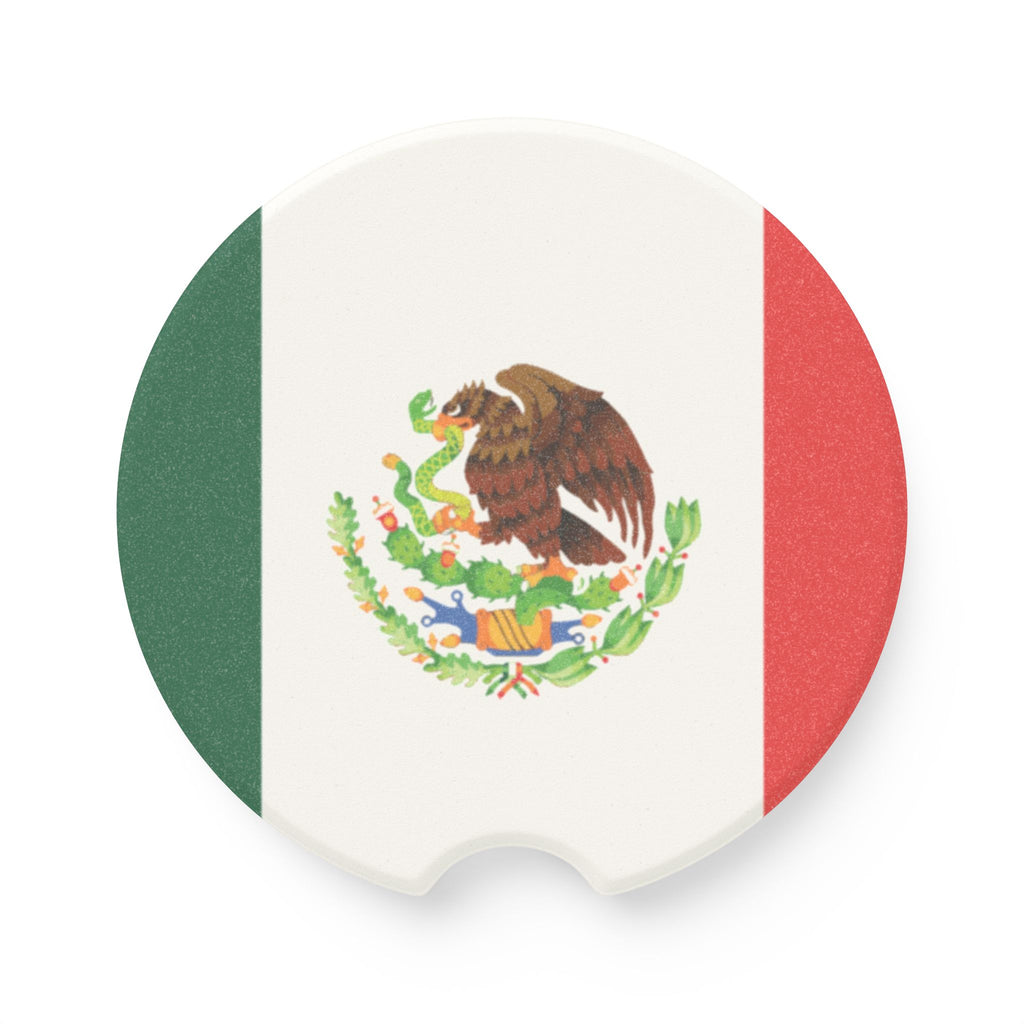 Mexican Flag Soapstone Car Coaster