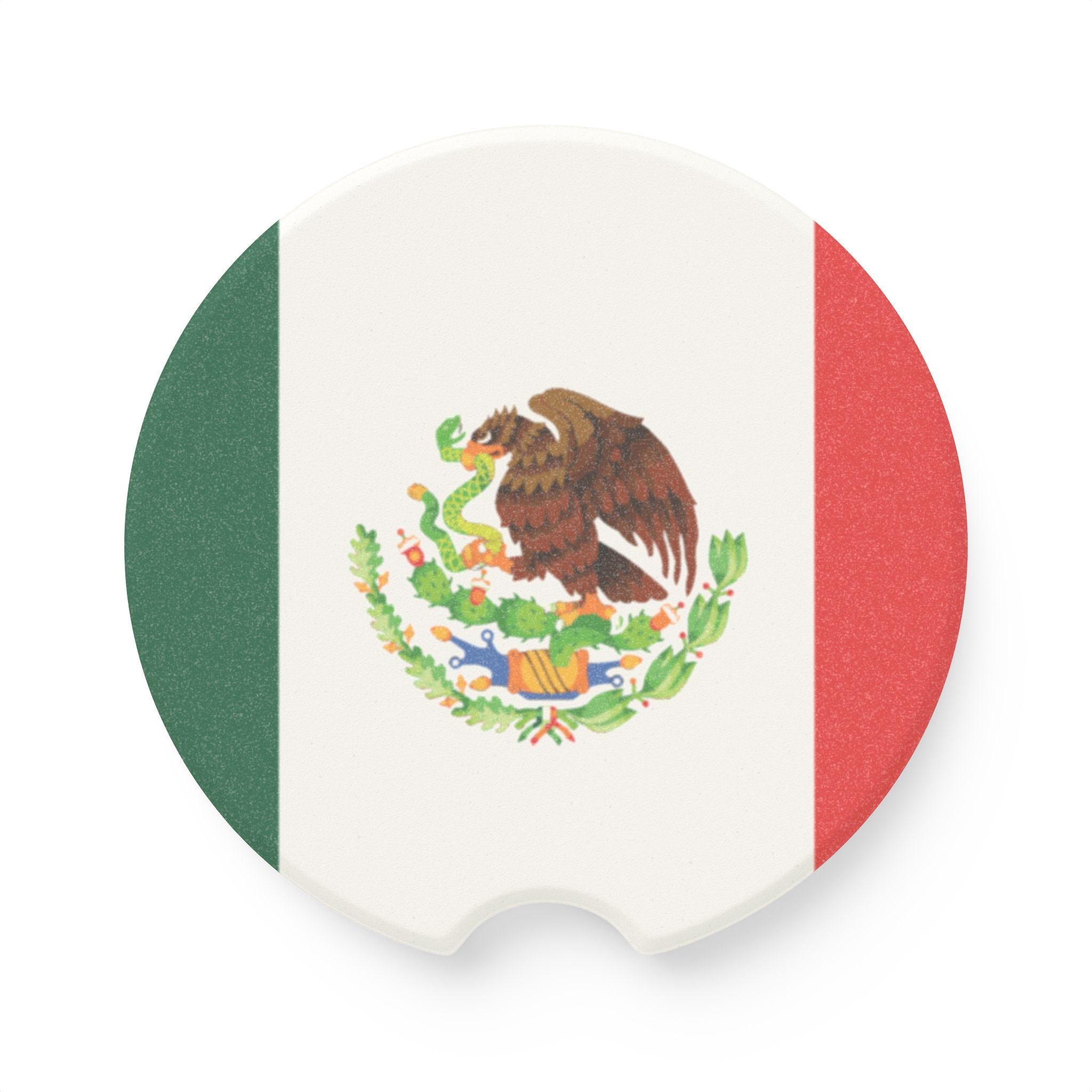 Mexican Flag Soapstone Car Coaster