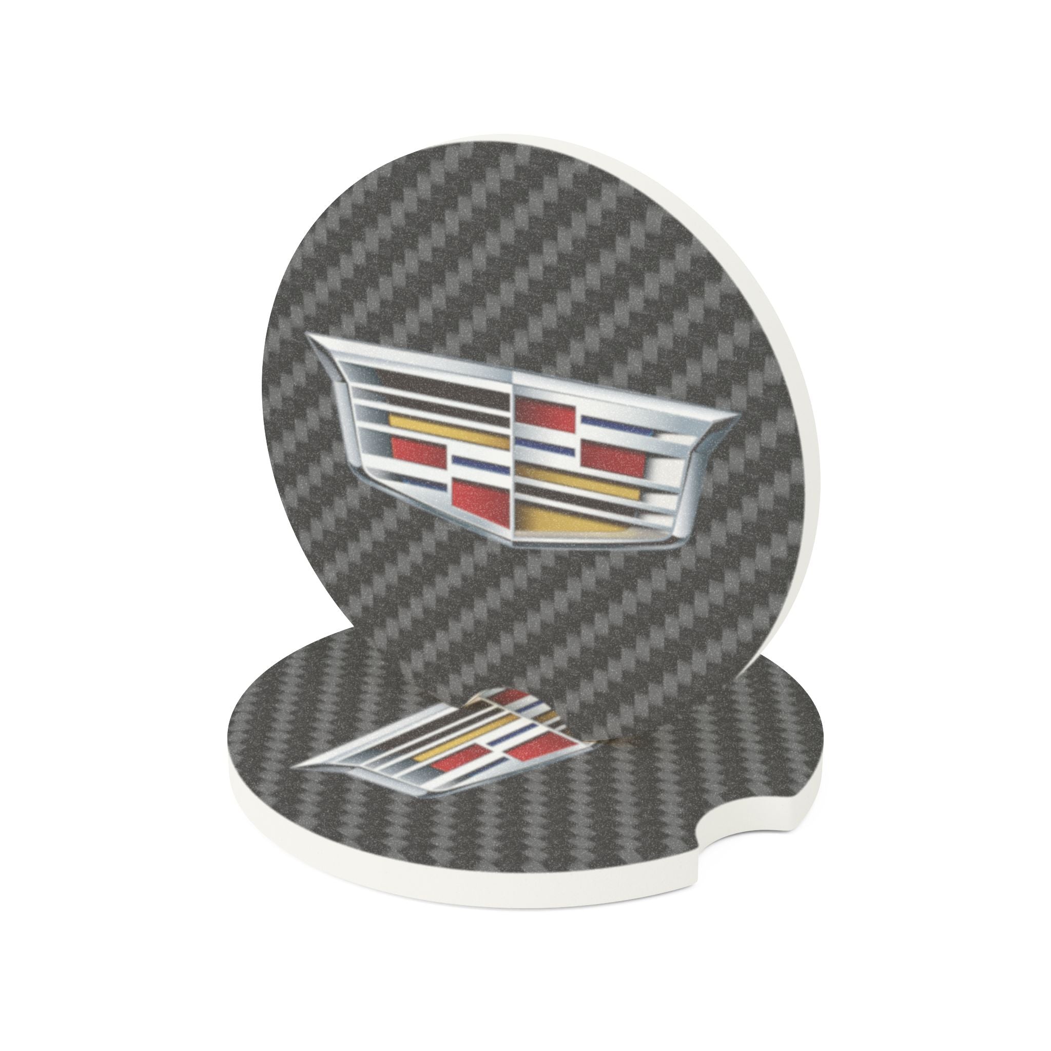 Cadillac Carbon Fiber Soapstone Car Coaster
