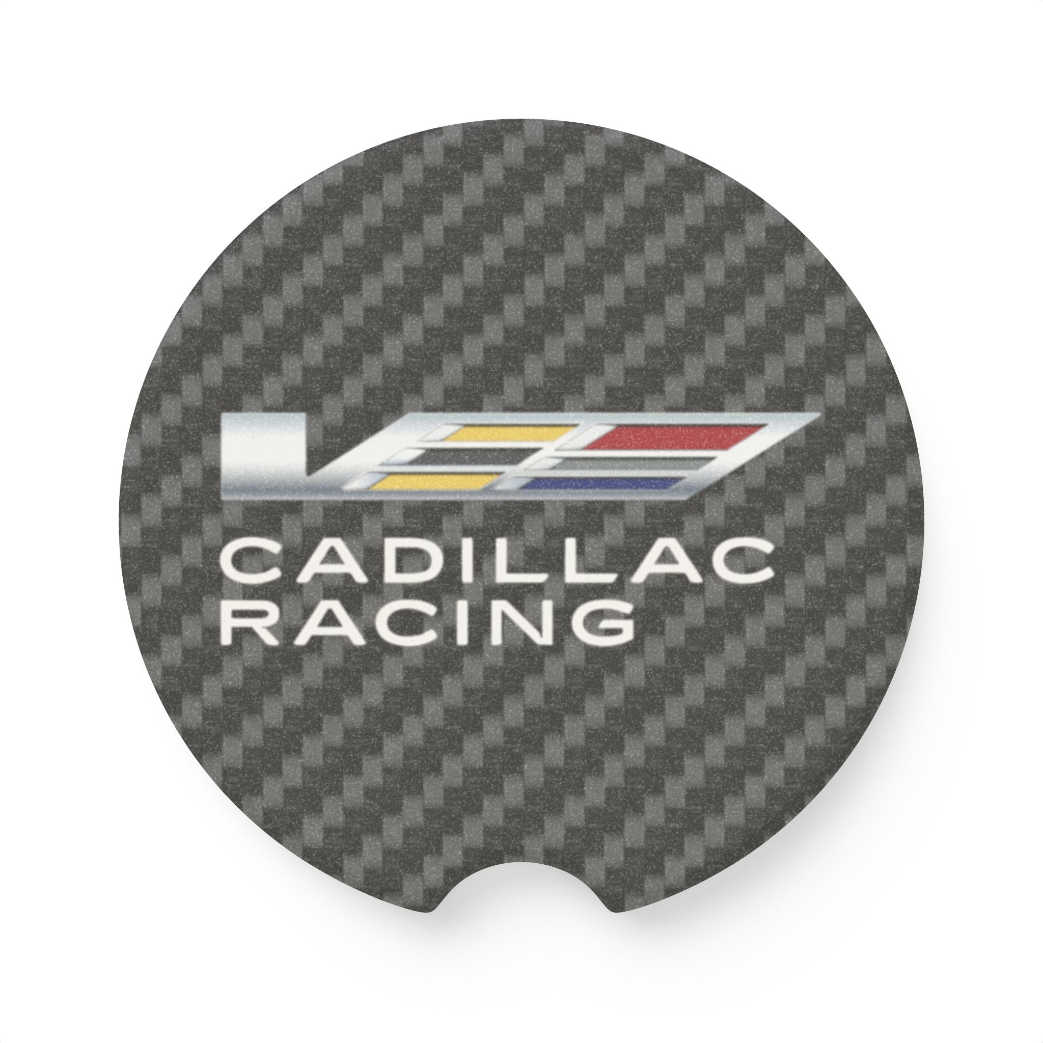 Cadillac V Racing Carbon Fiber Soapstone Car Coaster