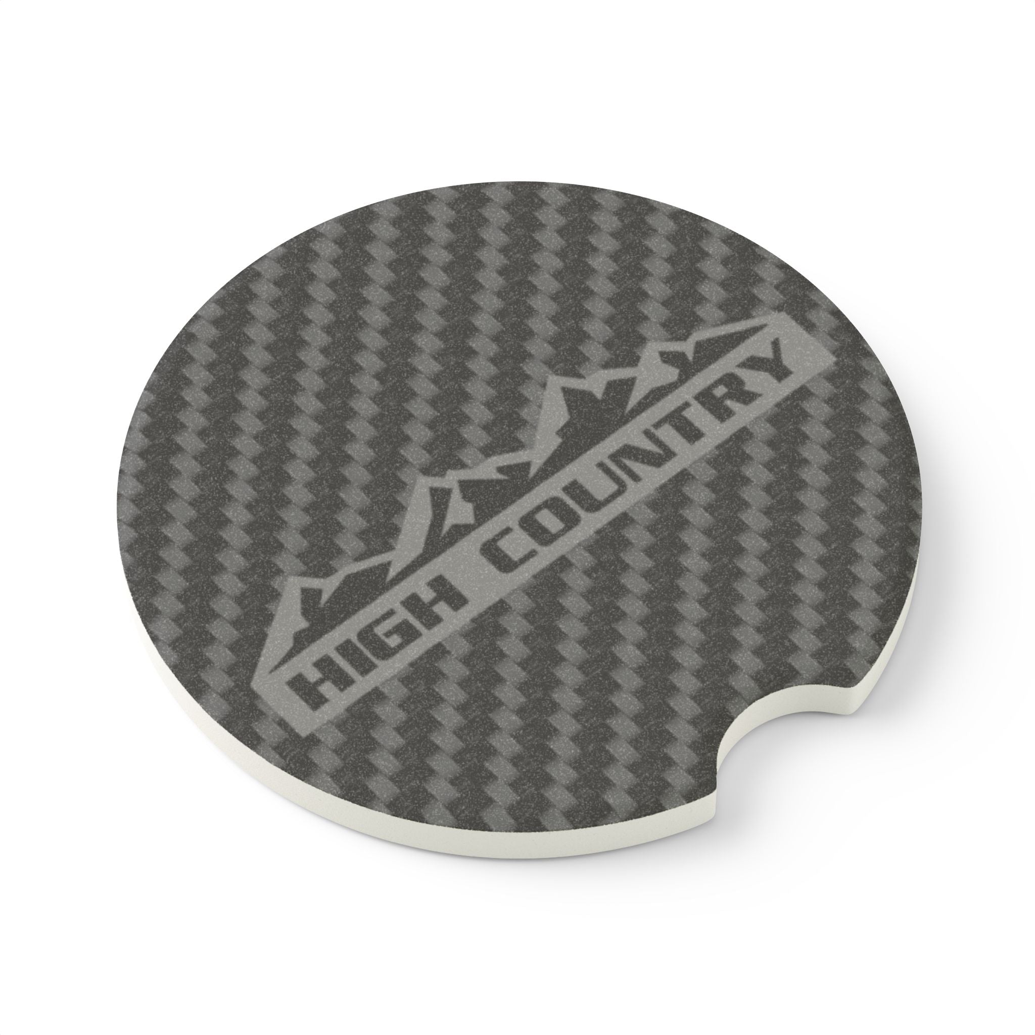 Chevy High Country Carbon Fiber Soapstone Car Coaster