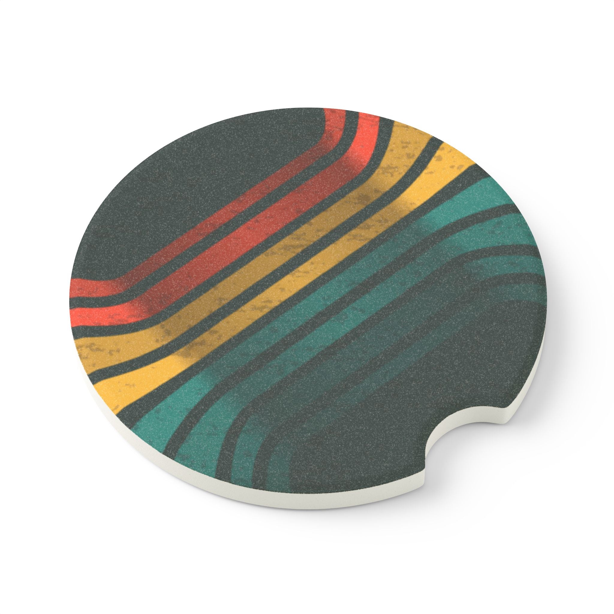 Retro Gradient Lines Soapstone Car Coaster