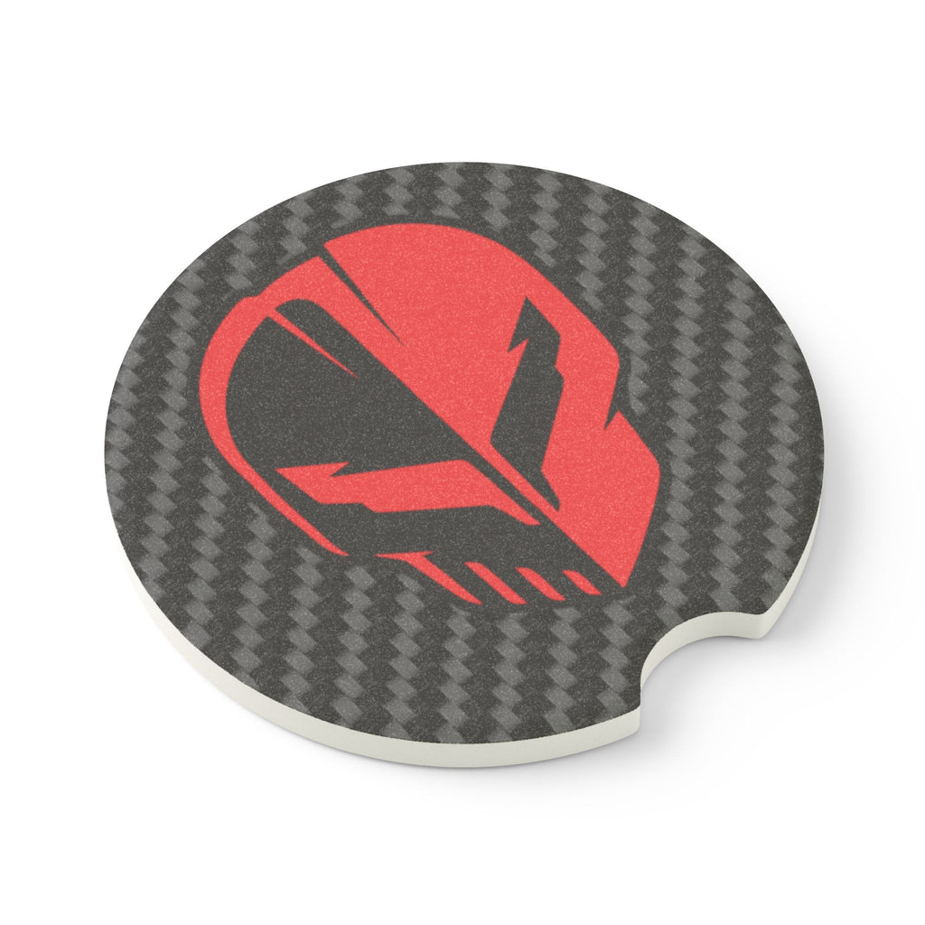 Corvette C8 Jake Skull Carbon Fiber Soapstone Car Coaster