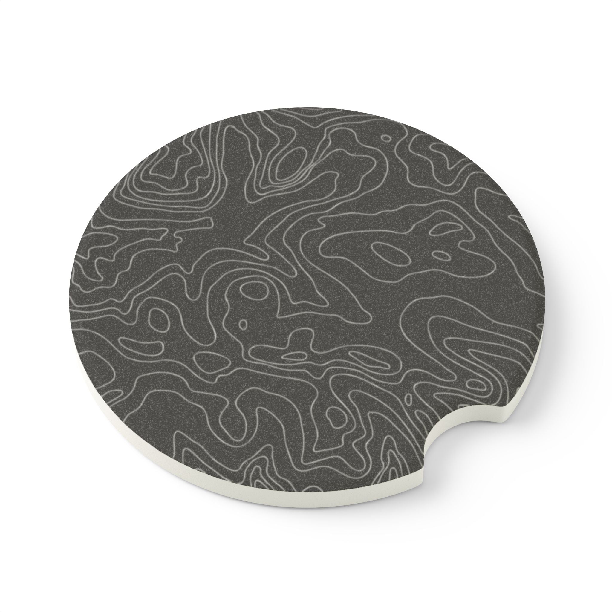 Topo Topographic Lines Soapstone Car Coaster