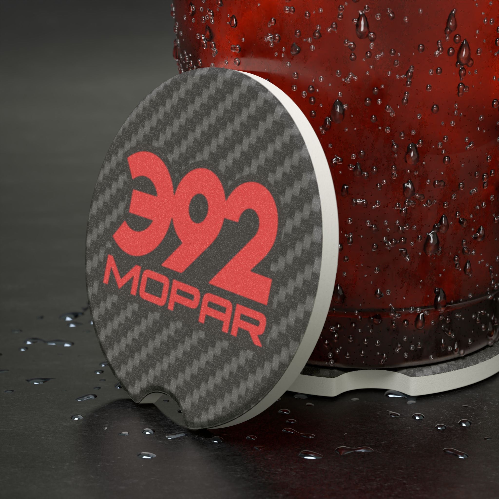 392 Mopar Carbon Fiber Soapstone Car Coaster