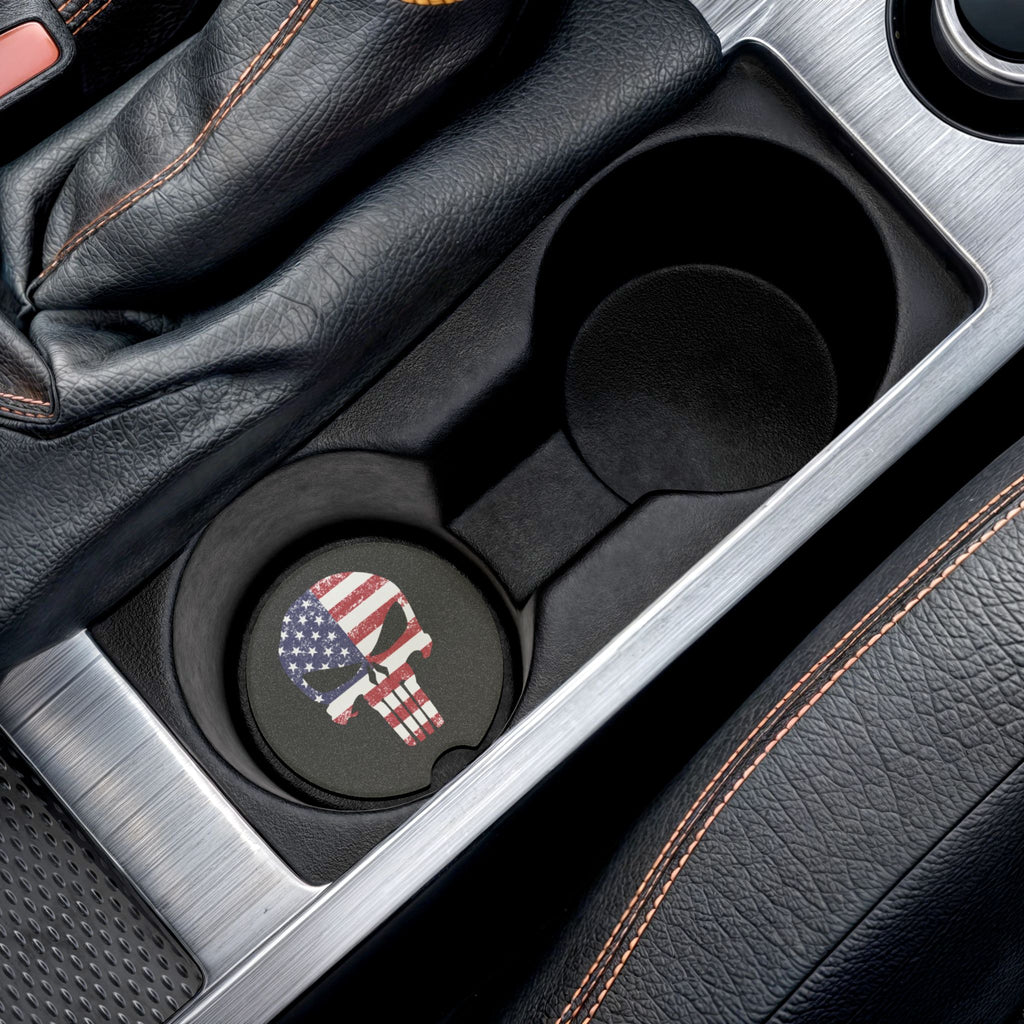 American Flag Punisher Soapstone Car Coaster