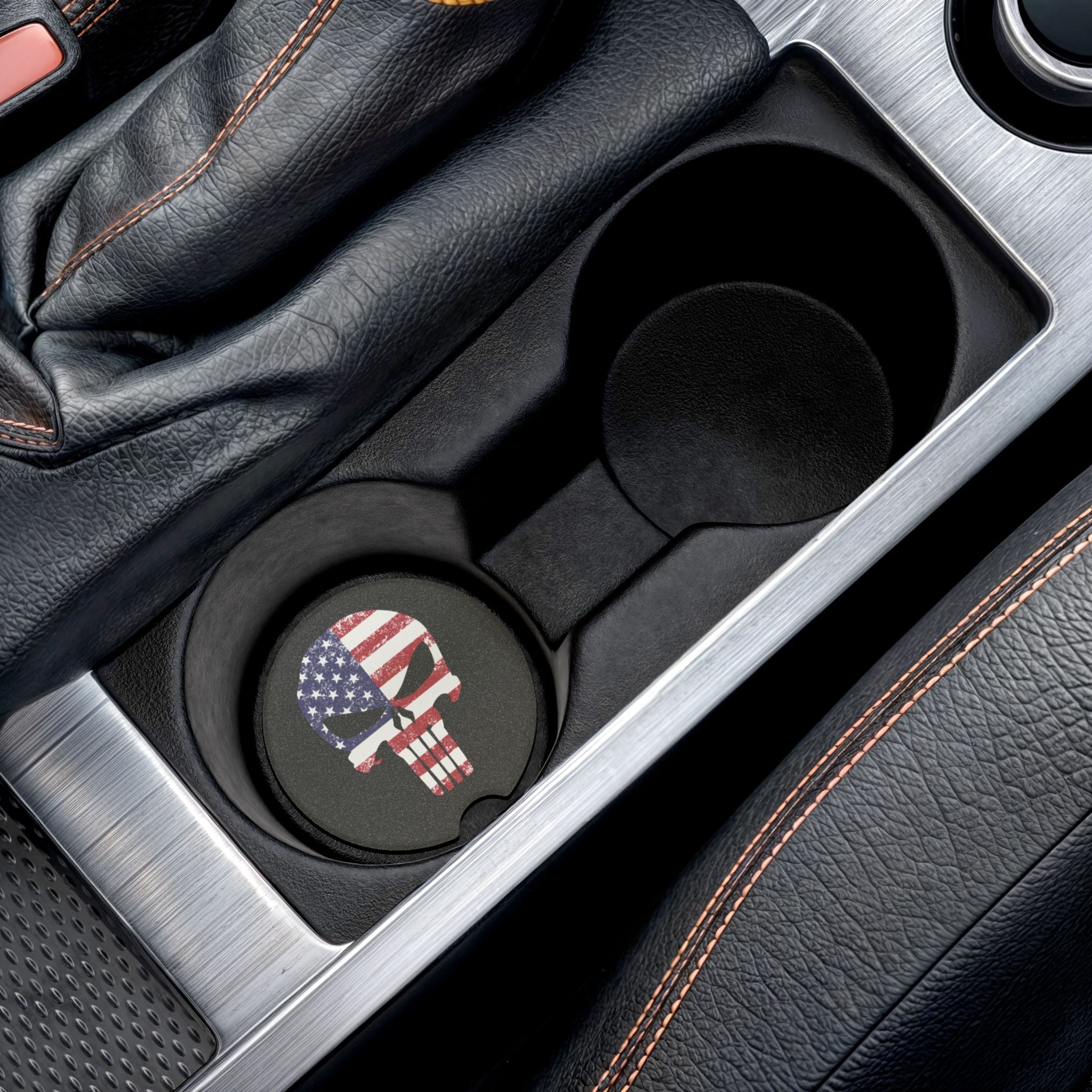 American Flag Punisher Soapstone Car Coaster