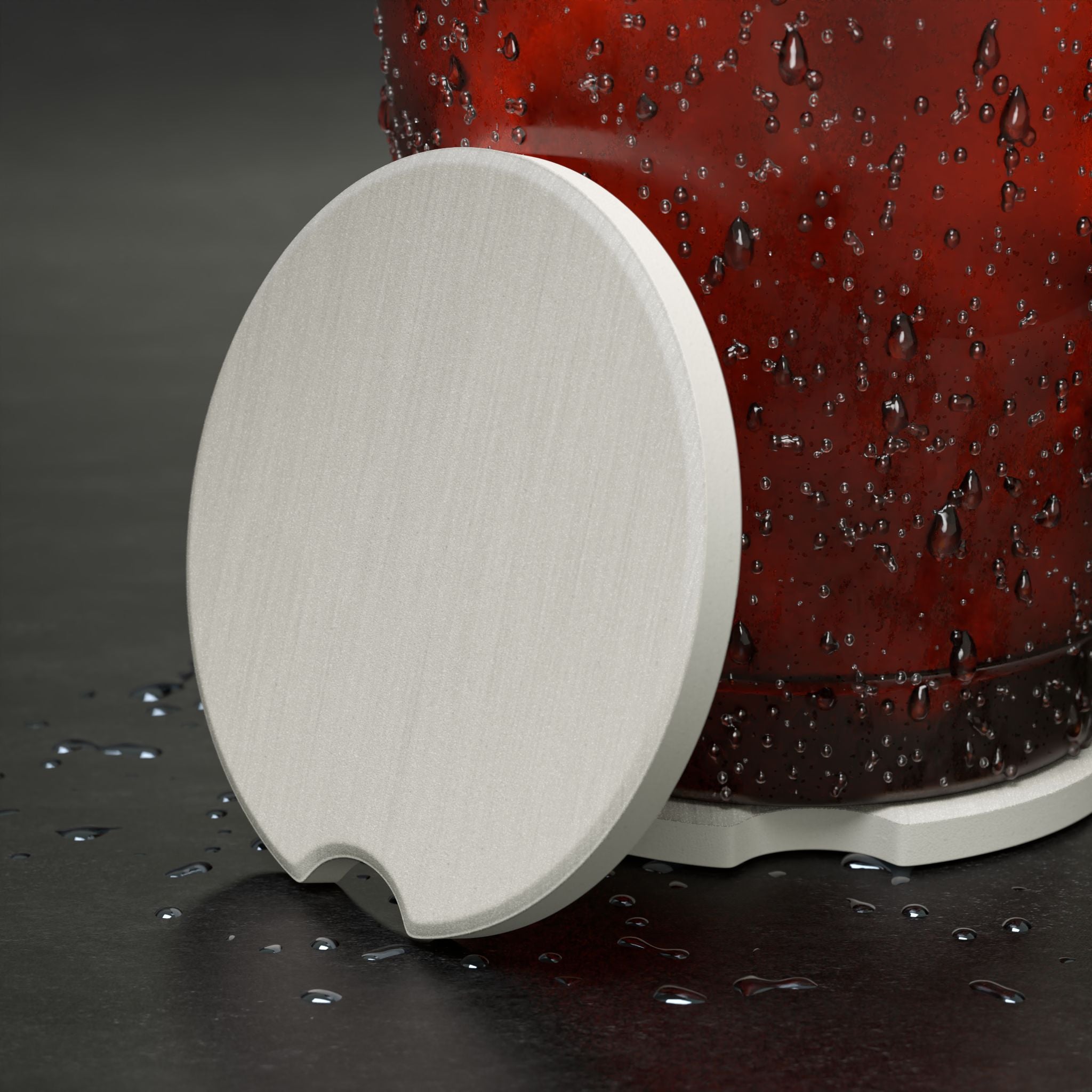 Brushed Aluminum Soapstone Car Coaster