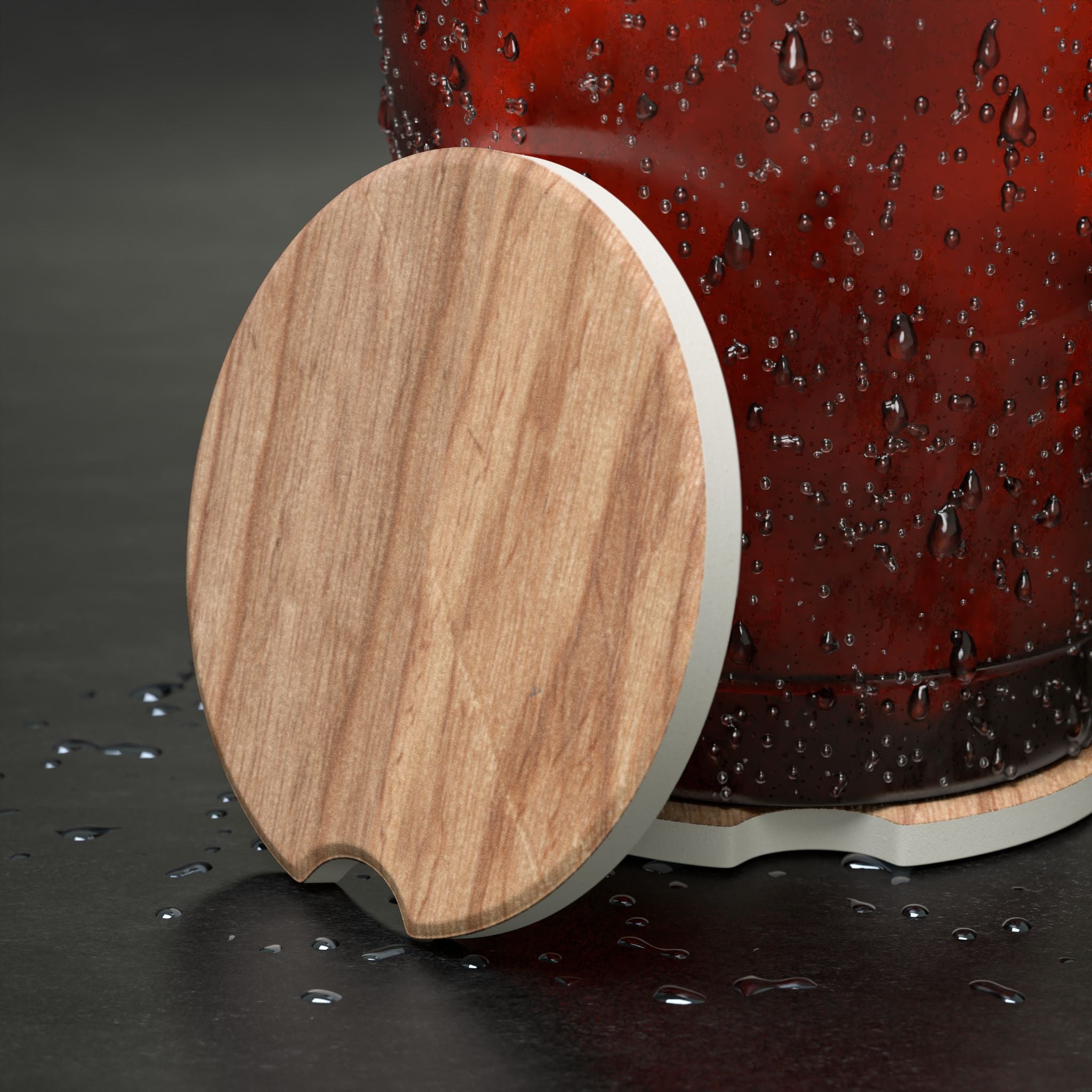 Ash Wood Soapstone Car Coaster