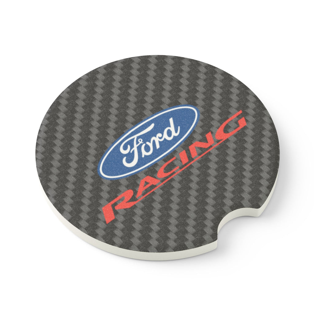 Ford Racing Carbon Fiber Soapstone Car Coaster