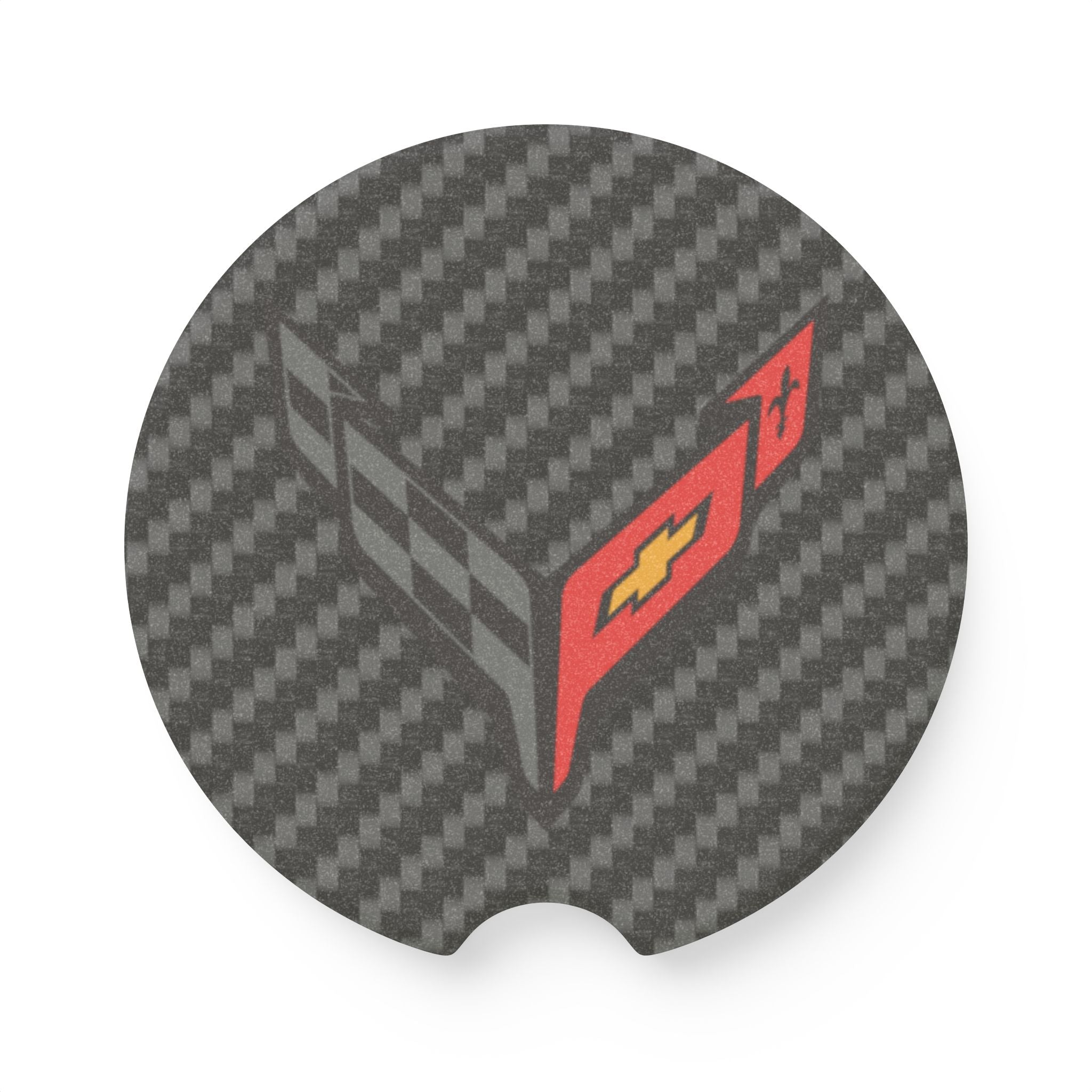Corvette C8 Dark Carbon Fiber Soapstone Car Coaster