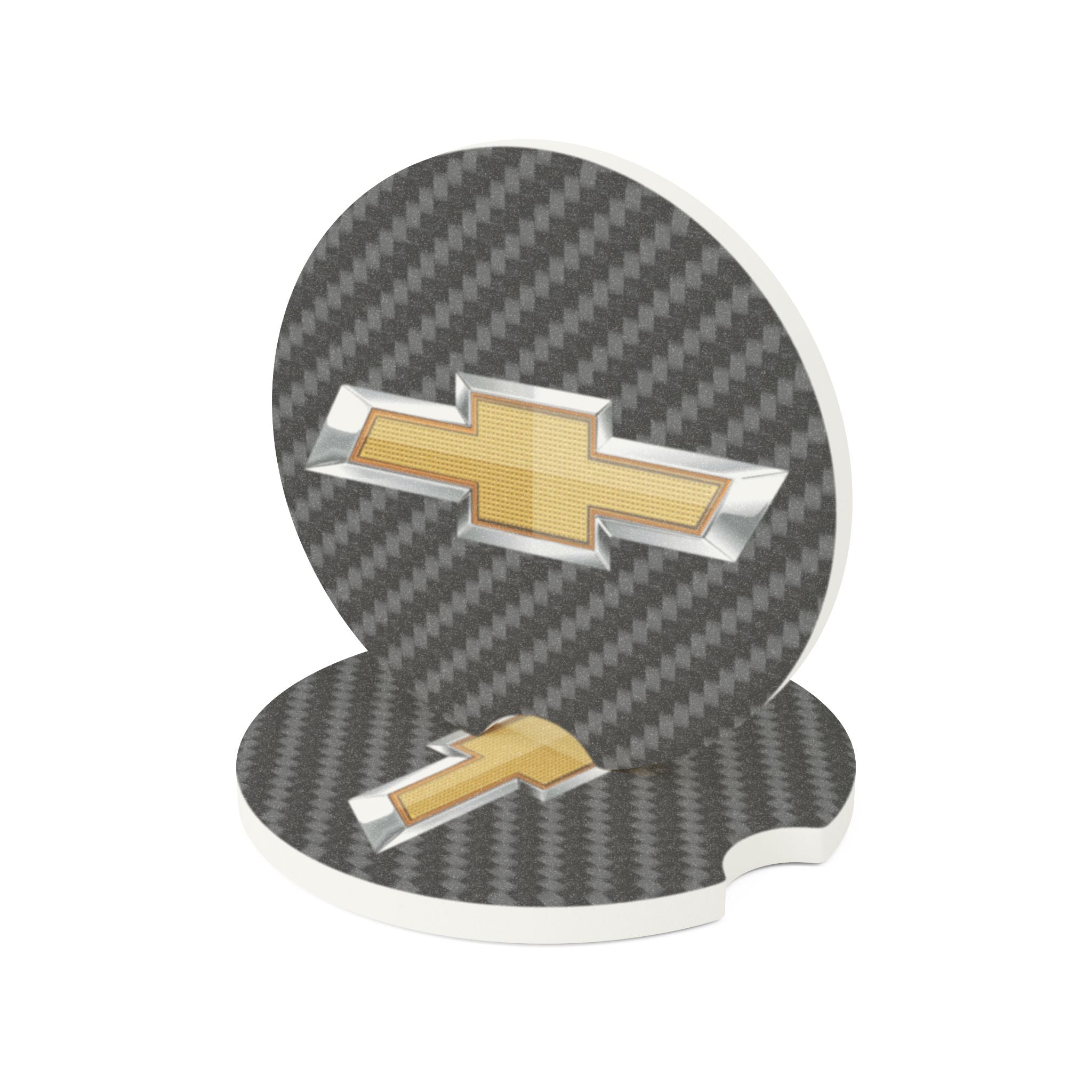 Chevy Carbon Fiber Soapstone Car Coaster