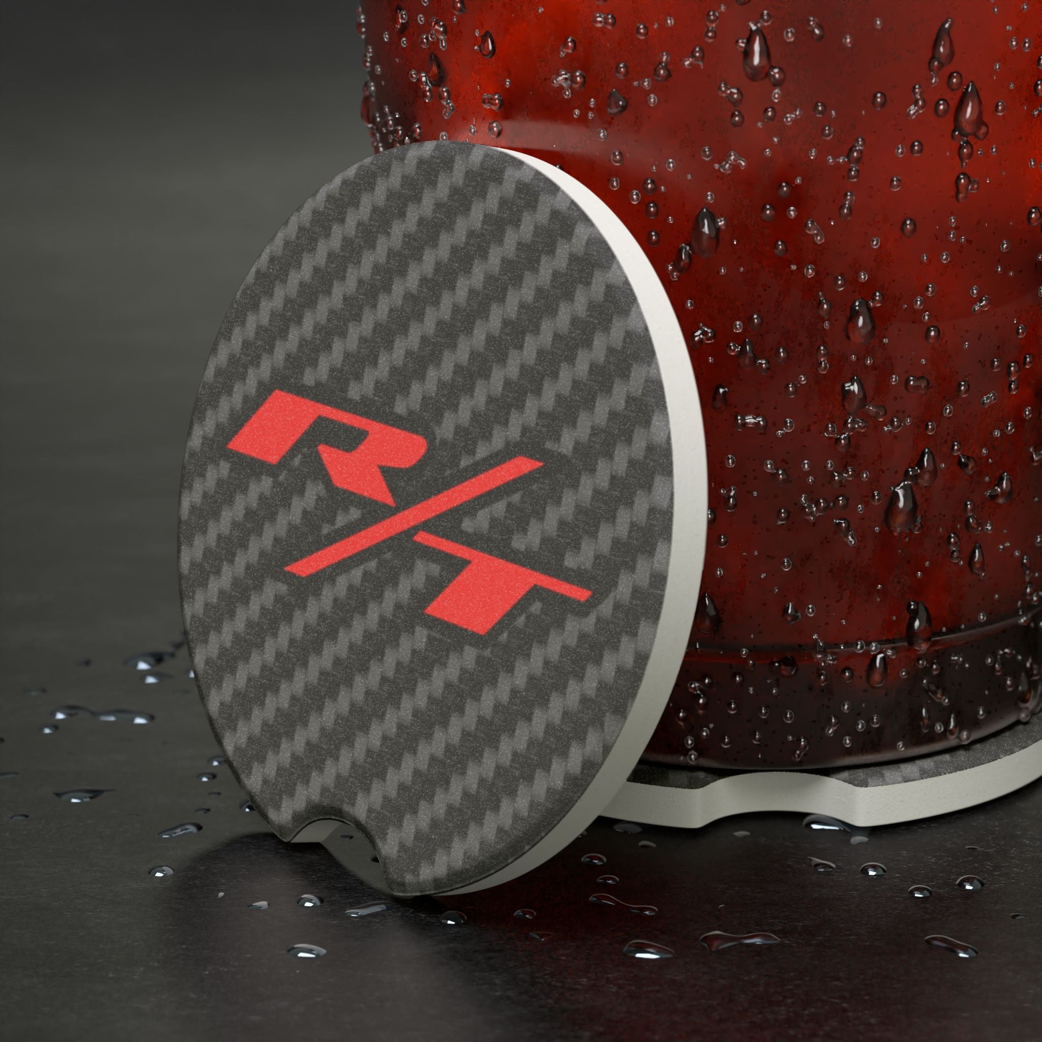Dodge R/T Carbon Fiber  Soapstone Car Coaster